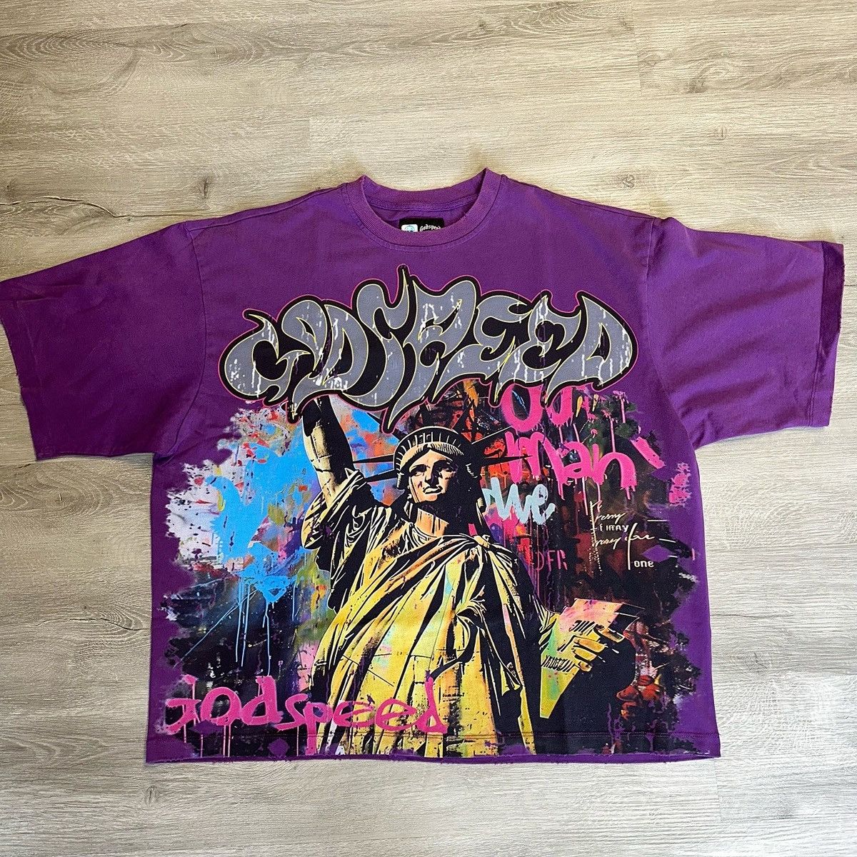 Pre-owned Godspeed Liberty Tee In Purple
