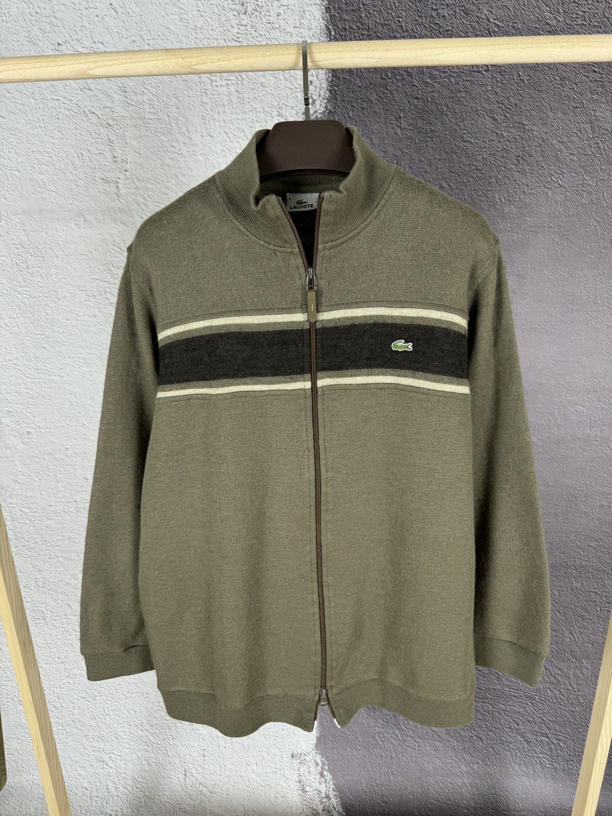 Lacoste Lacoste vintage wool blend striped double zipper sweater Size US XL / EU 56 / 4 - 1 Thumbnail