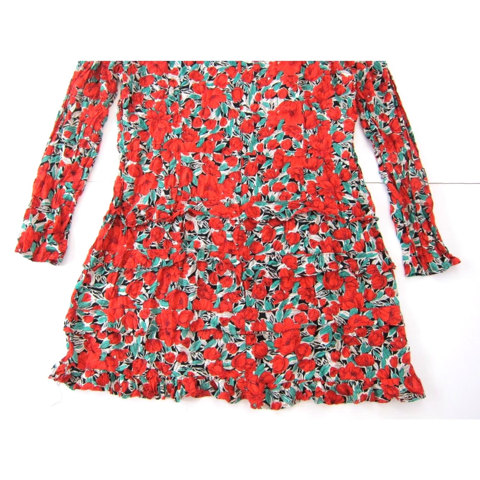 Boohoo Boohoo Dress Narrowing: Red Boohoo 100% Rayon Tulip Floral Long Sleeve Tunic Smock Dress US 18 Size XXL / US 16-18 / IT 52-54 - 5 Thumbnail