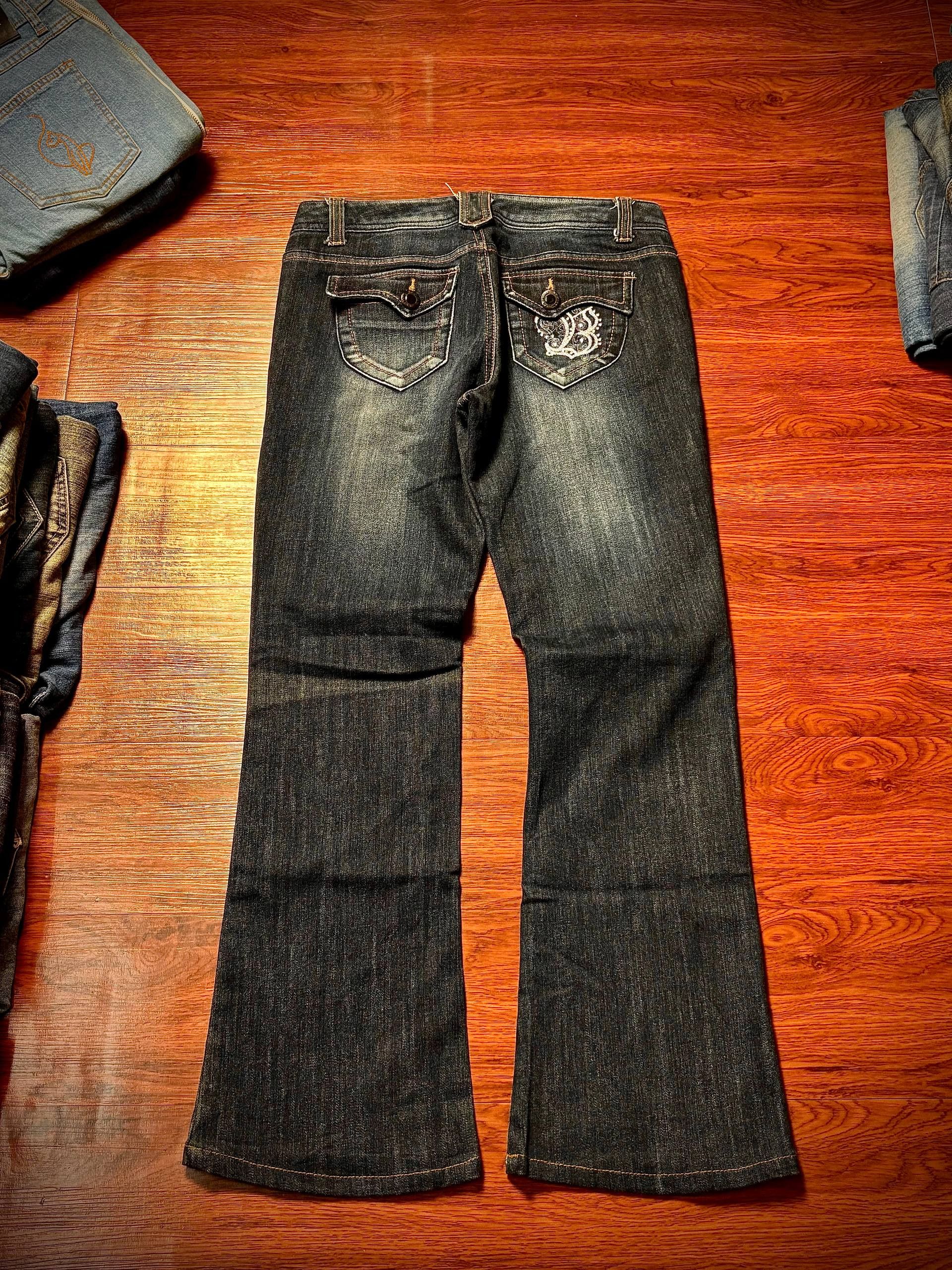 Le Grande Bleu (L.G.B.) Vintage 00s Bigotry No1 Embroidered Flare Jeans Denim Pants Size 30" / US 8 / IT 44 - 3 Thumbnail