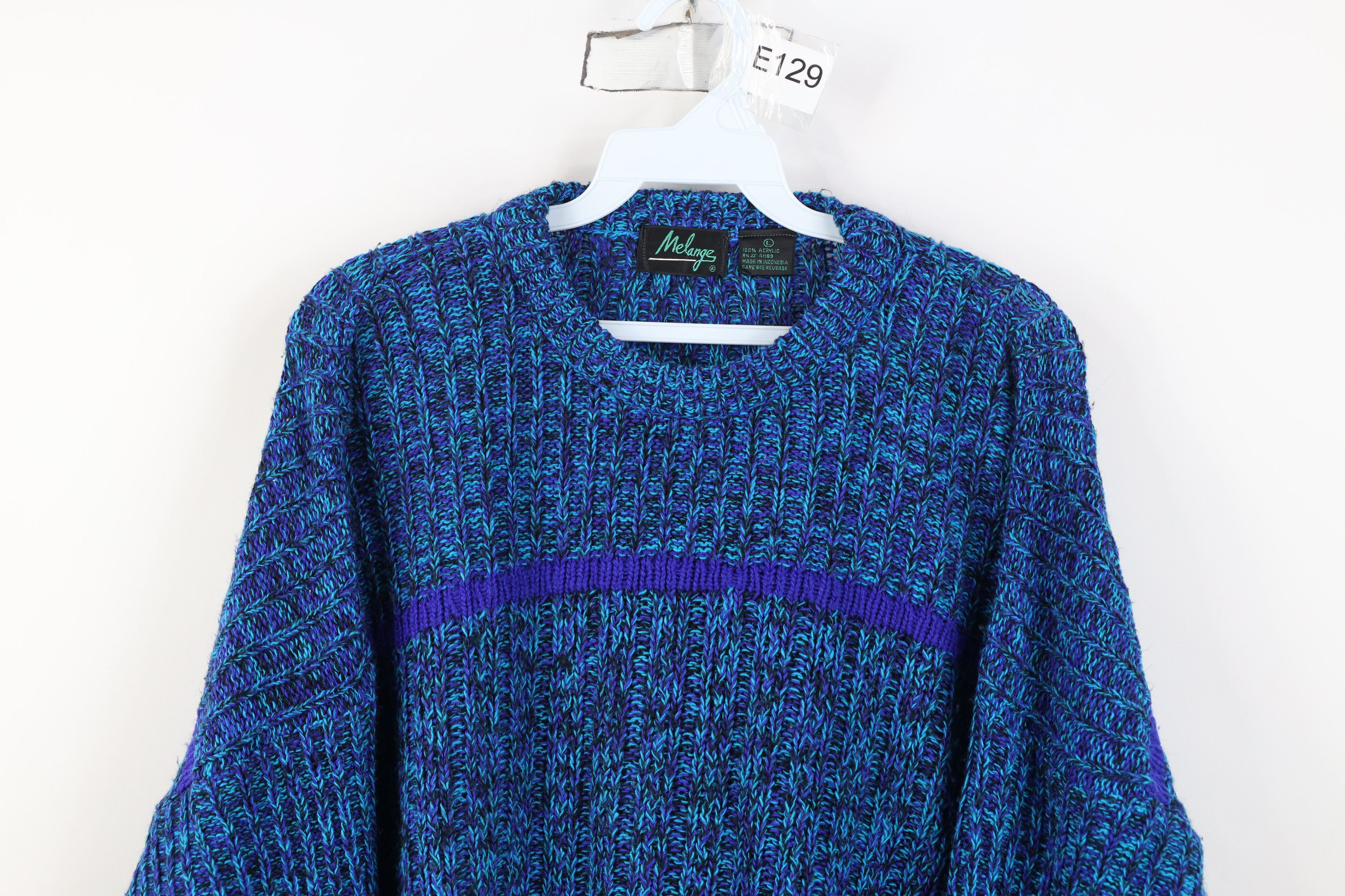 Vintage Vintage 90s Streetwear Striped Ribbed Knit Crewneck Sweater Size L / US 10 / IT 46 - 2 Thumbnail