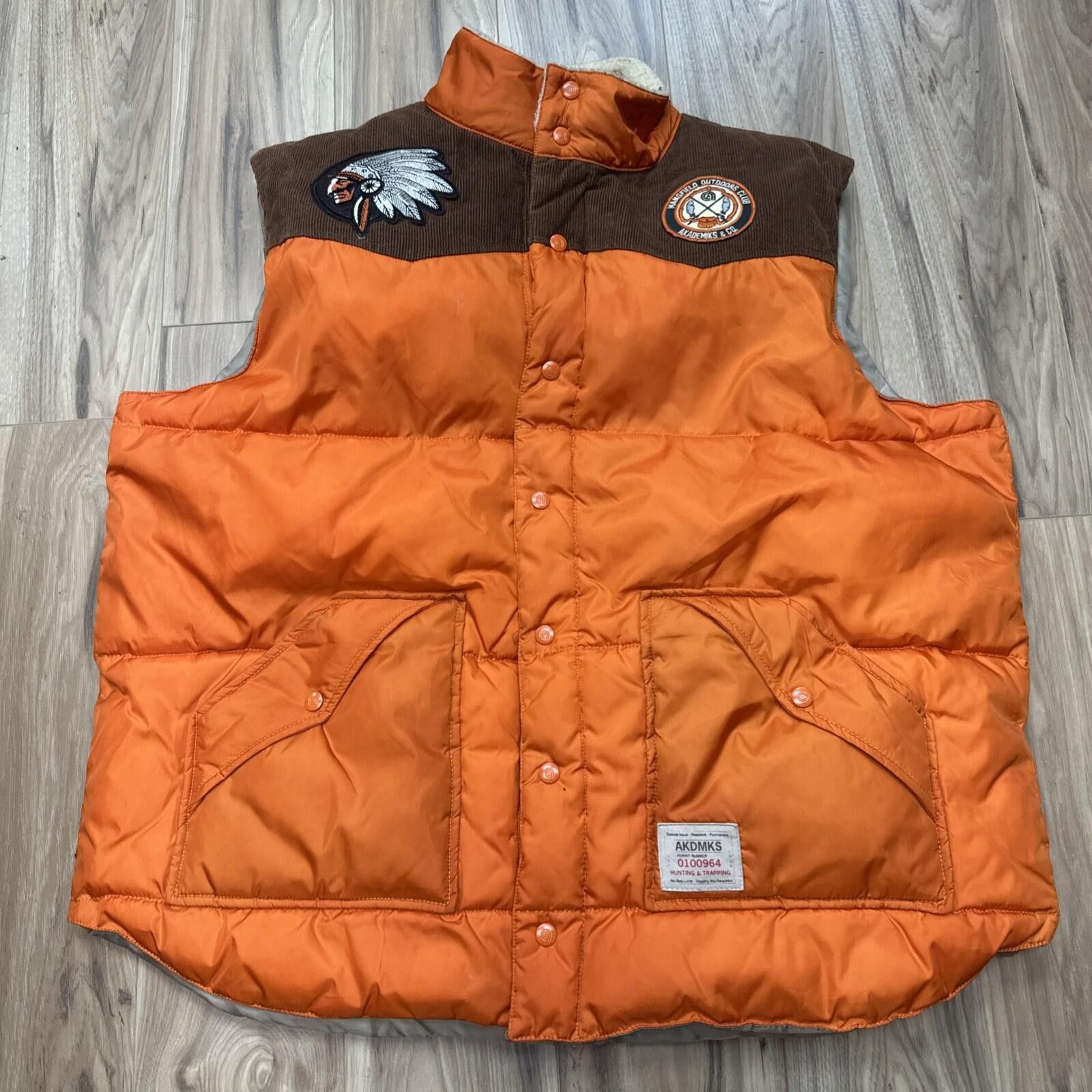 Akademiks Akdmks Orange Brown Corduroy Puffer Vest 2XL Size US XXL / EU 58 / 5 - 1 Thumbnail