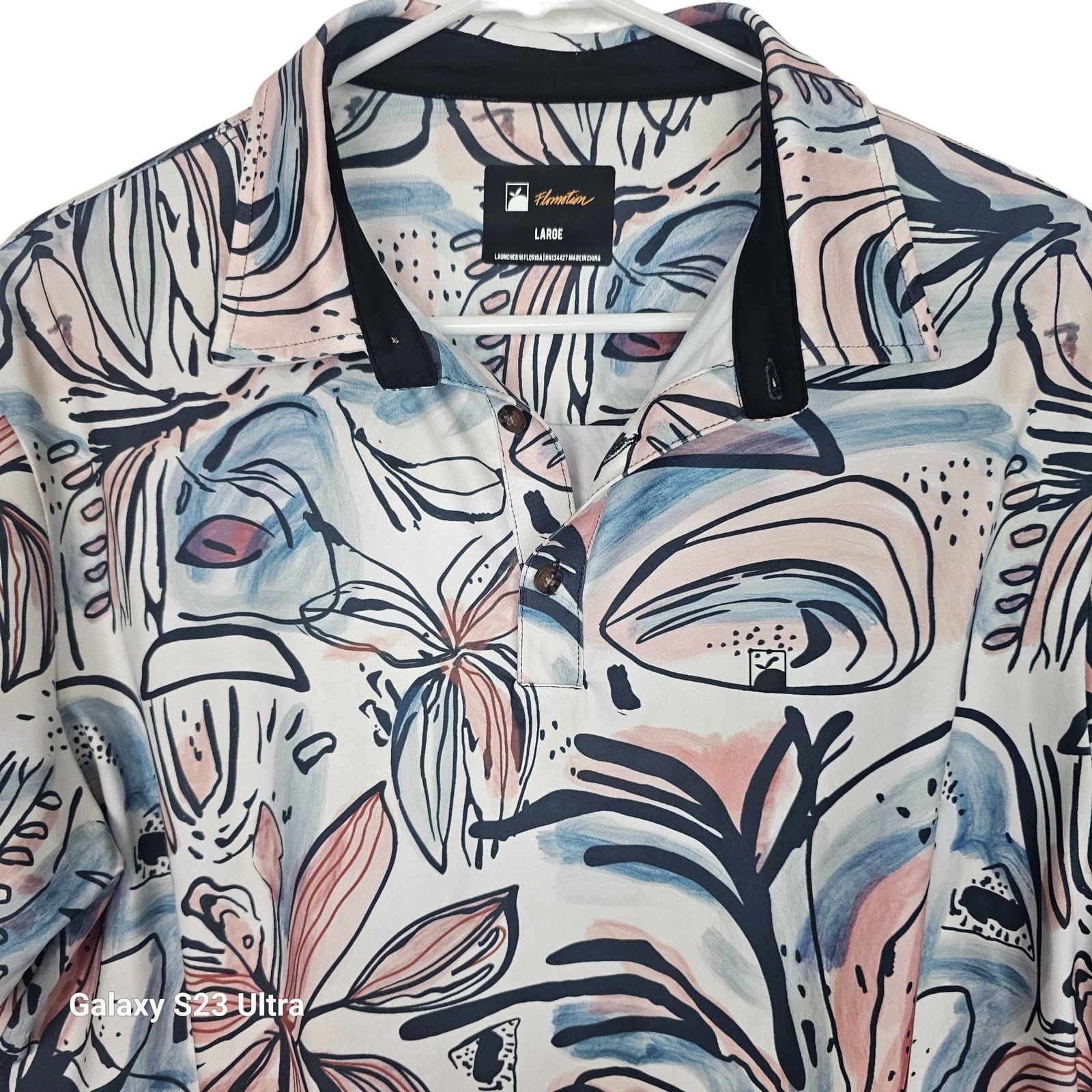 Flower Mountain Flomotion Floral Performance Polo L Stretch Active Preppy Size US L / EU 52-54 / 3 - 3 Thumbnail