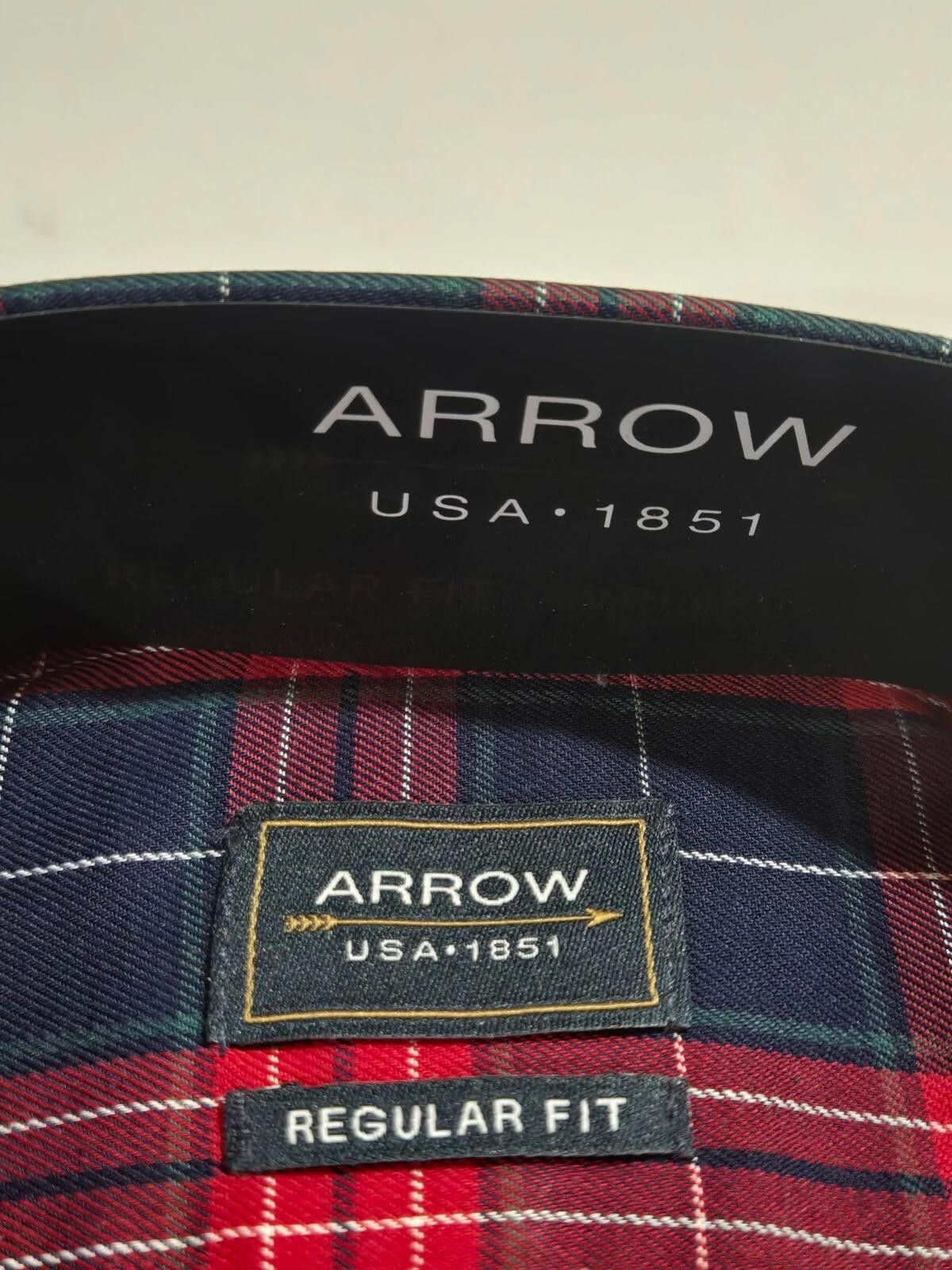 Arrow Men's Arrow Dress Shirt Cognac Regular Fit Plaid NEW NWT S Size US S / EU 44-46 / 1 - 2 Thumbnail