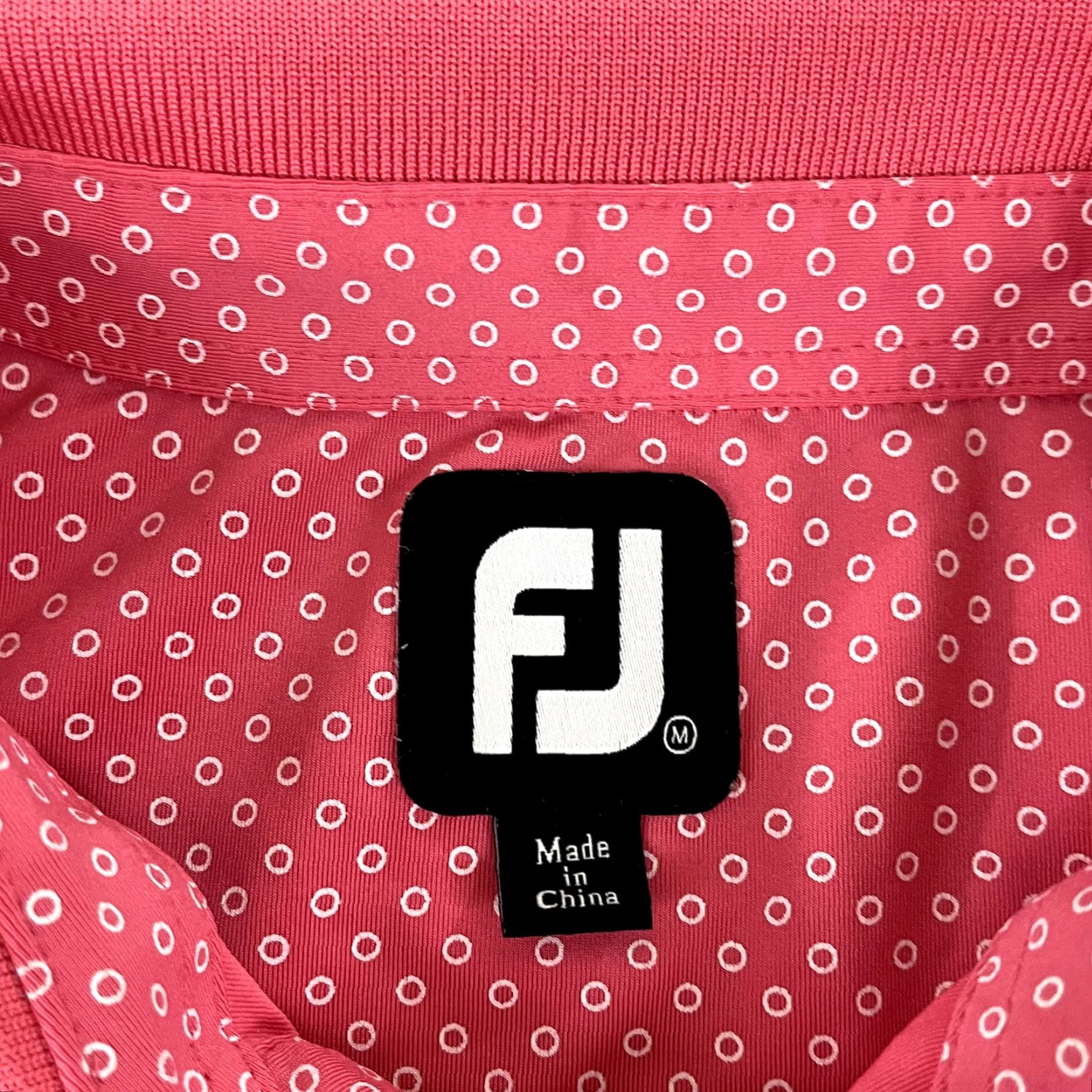 Footjoy FootJoy Polo Mens M Pink White Circles Performance Golf Heidelberg Germany Polo Shirt Men Pink Circles FootJoy Size US M / EU 48-50 / 2 - 2 Thumbnail