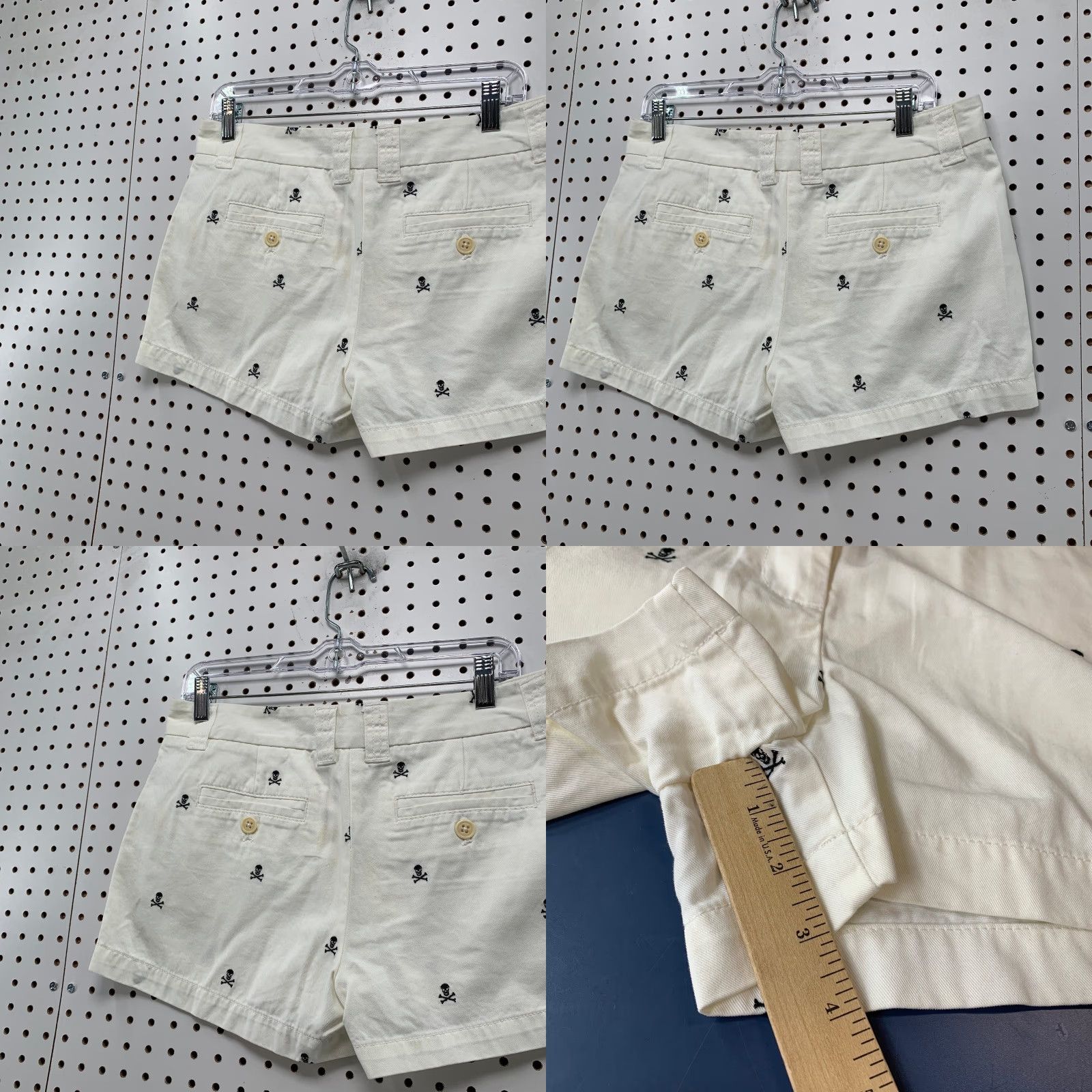 Bones J Crew Chino Shorts Women 6 White Bermuda 32x3.5 XS? Size 28" / US 6 / IT 42 - 8 Thumbnail