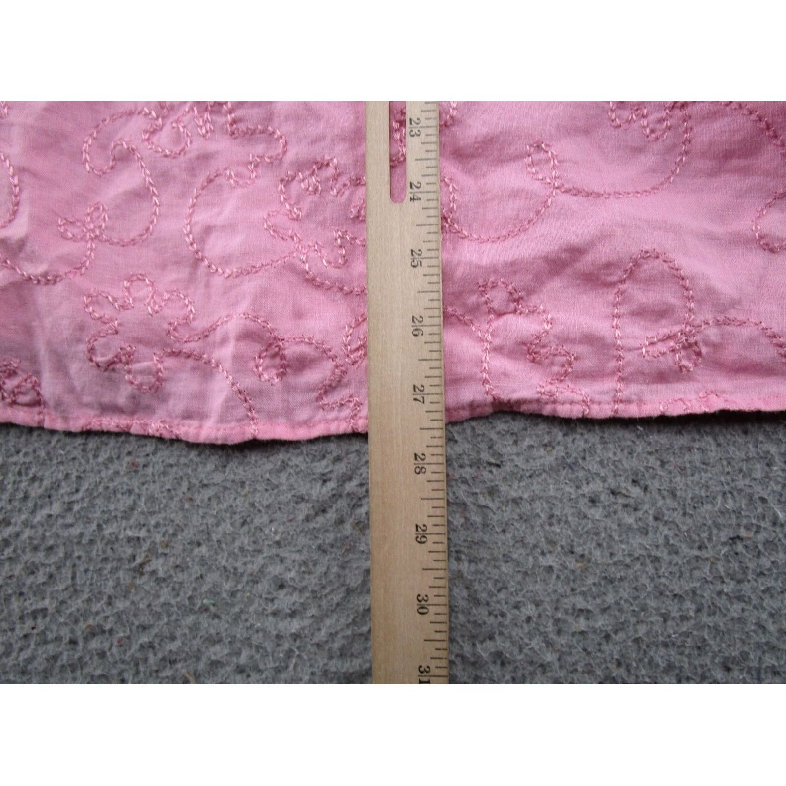 Pinko Kenar Women's Pink Embroidered 100% Linen Top Shirt 3/4 Sleeve Size 1X Vintage Size XL / US 12-14 / IT 48-50 - 5 Thumbnail