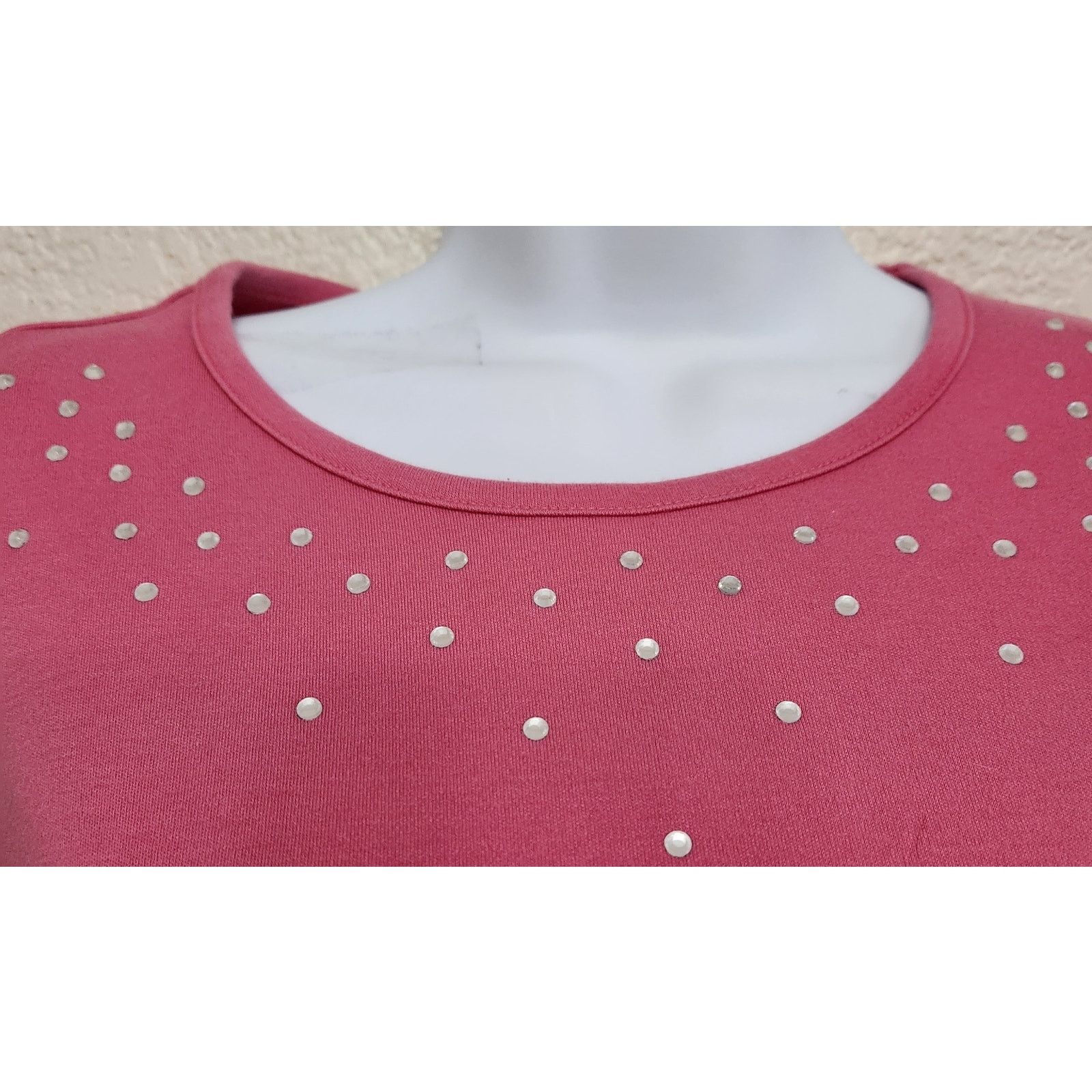 Other Draper's & Damon's Pink Rhinestone Bodice Top PL Lightweight Size L / US 10 / IT 46 - 2 Thumbnail