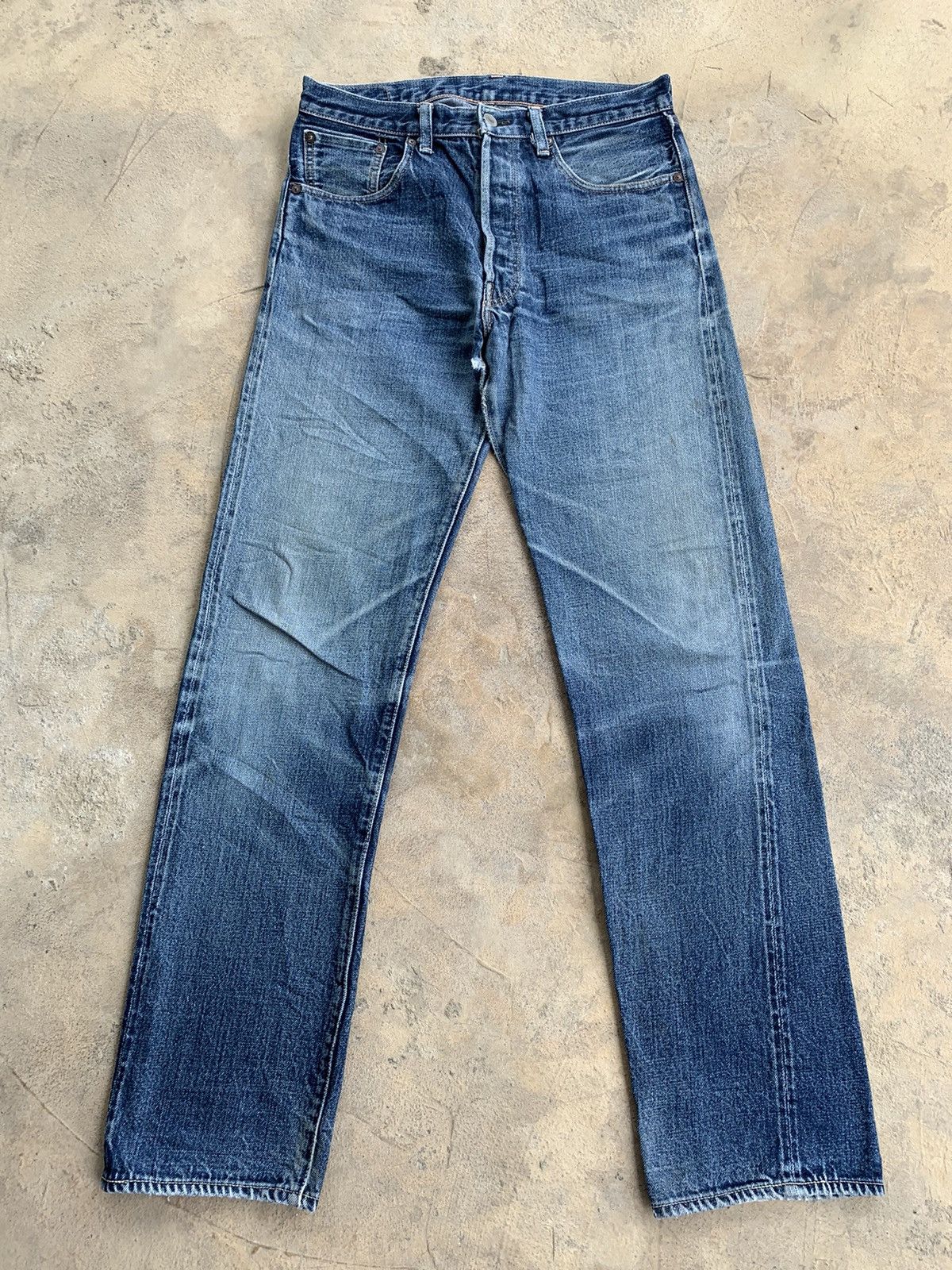 Vintage Levis Big E 501XX Selvedge Distressed Denim