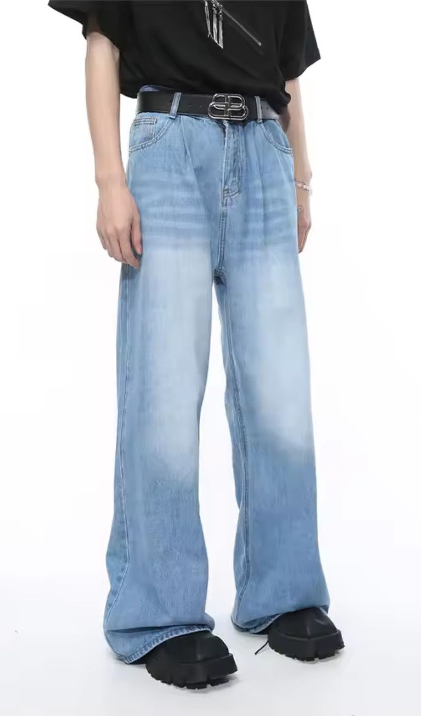 Vintage Vintage Wide Leg Baggy Jeans Y2K 90s Styles Size US 33 - 2 Thumbnail