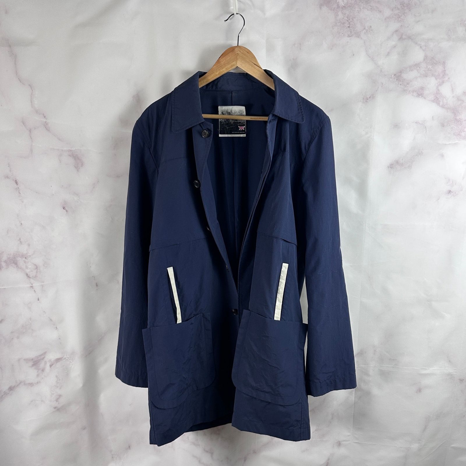 Undercover A/W01 D.A.V.F. Navy Long Coat Size US L / EU 52-54 / 3 - 2 Thumbnail