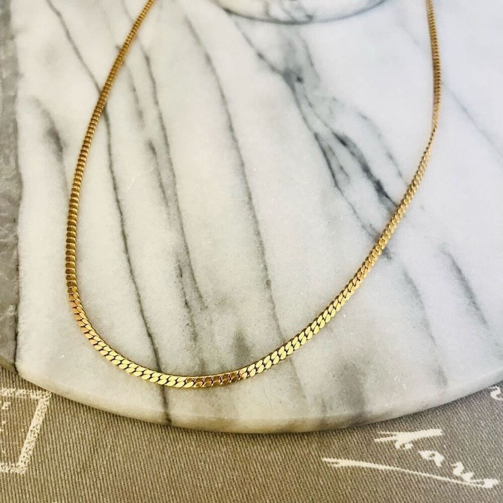 Vintage Vintage Kramer Serpentine Chain Necklace Gold 22” Signed Size ONE SIZE - 2 Thumbnail