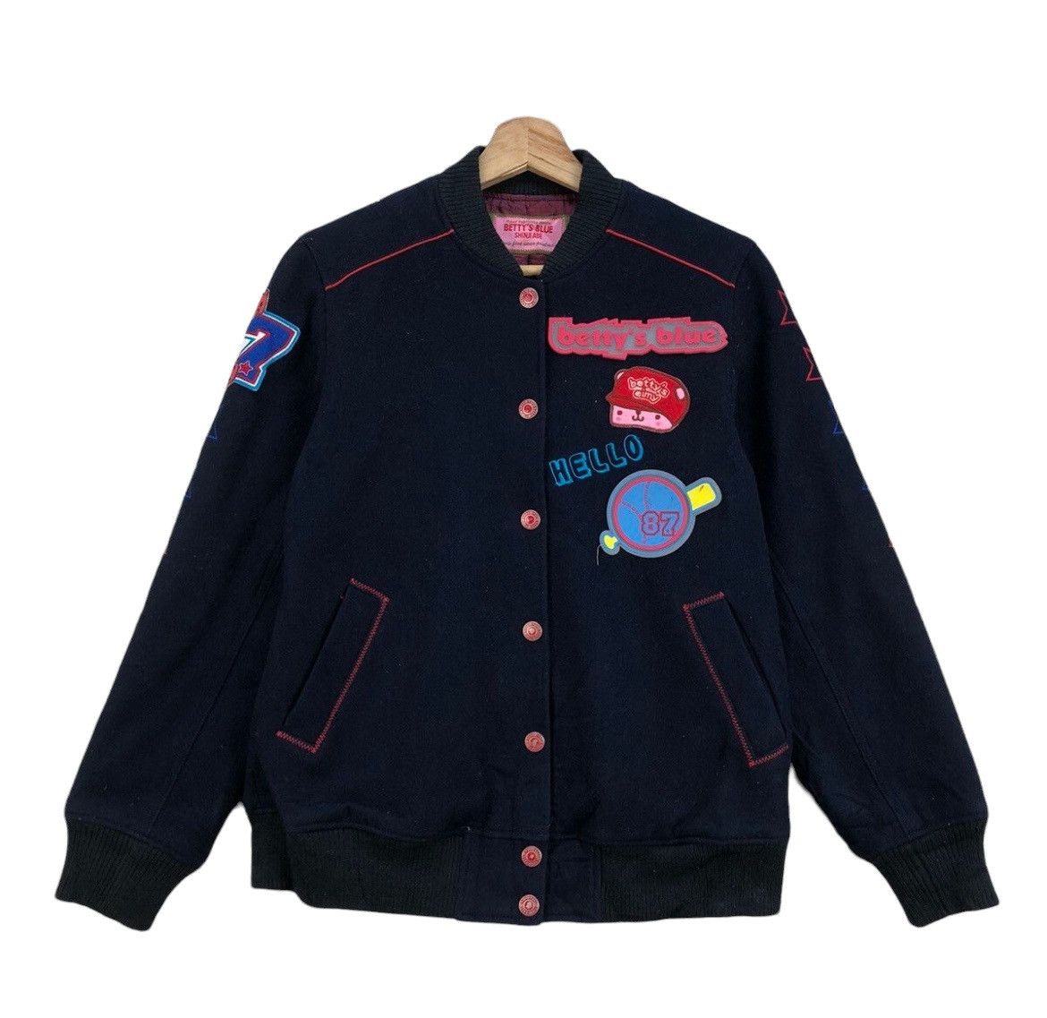 Japanese Brand Japanese Brand Shinji Abe Betty Embroidery Varsity Jacket Size US S / EU 44-46 / 1 - 1 Thumbnail