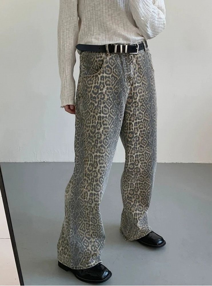 Japanese Brand Vintage Leapord Printed Washed Thin Jeans Size US 30 / EU 46 - 5 Thumbnail
