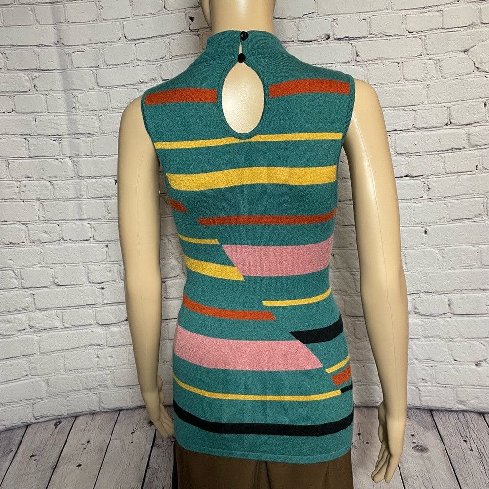 Bcbgmaxazria NWT New $138 BCBGMaxAzaria Stripe Mock Neck Sleeveless Swea Size S / US 4 / IT 40 - 4 Thumbnail