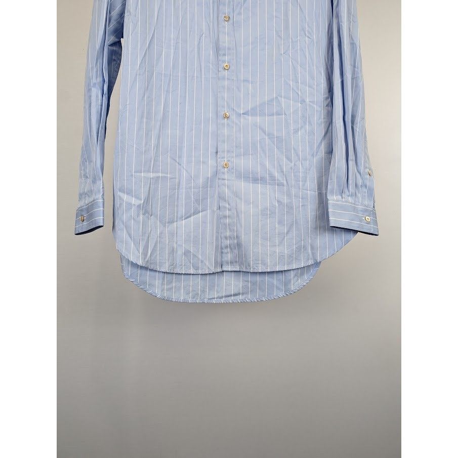 o1rshd1 Stripe Button Up Shirt in Light Blue/White