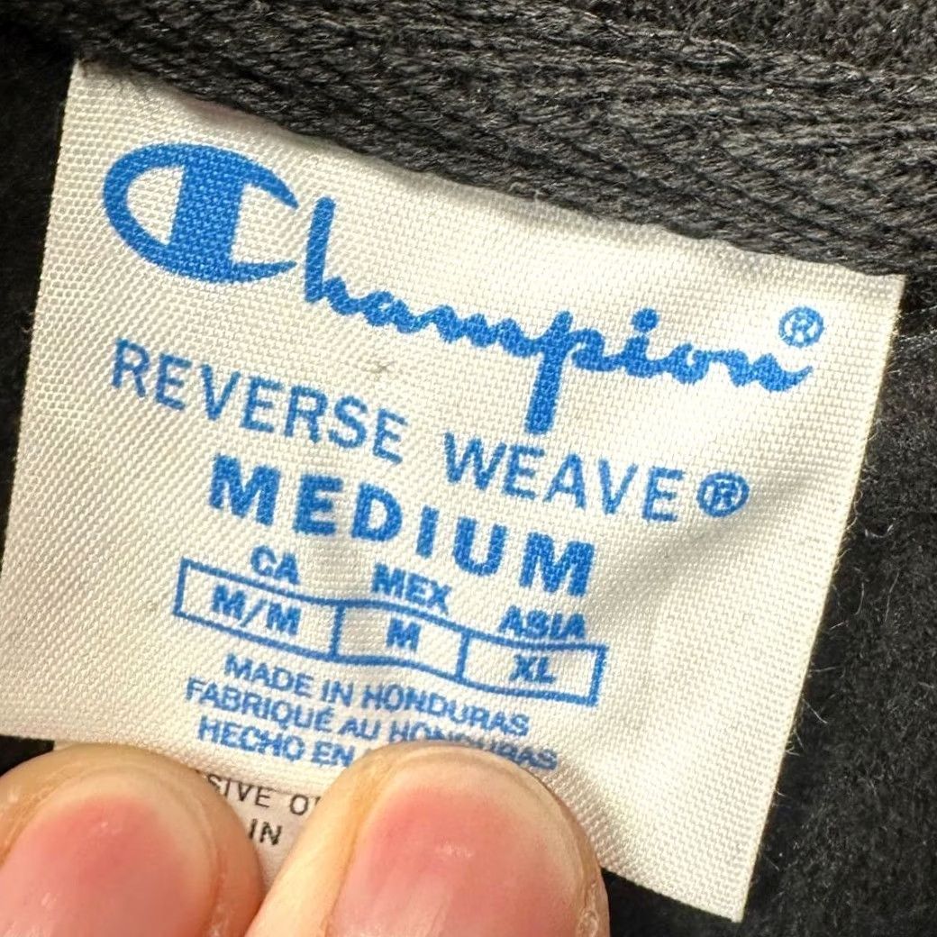 Champion Champion Reverse Weave Hoodie Sweatshirt Mens Medium Black Pullover Drawstring Pockets Logo Outdoor Size US M / EU 48-50 / 2 - 5 Thumbnail