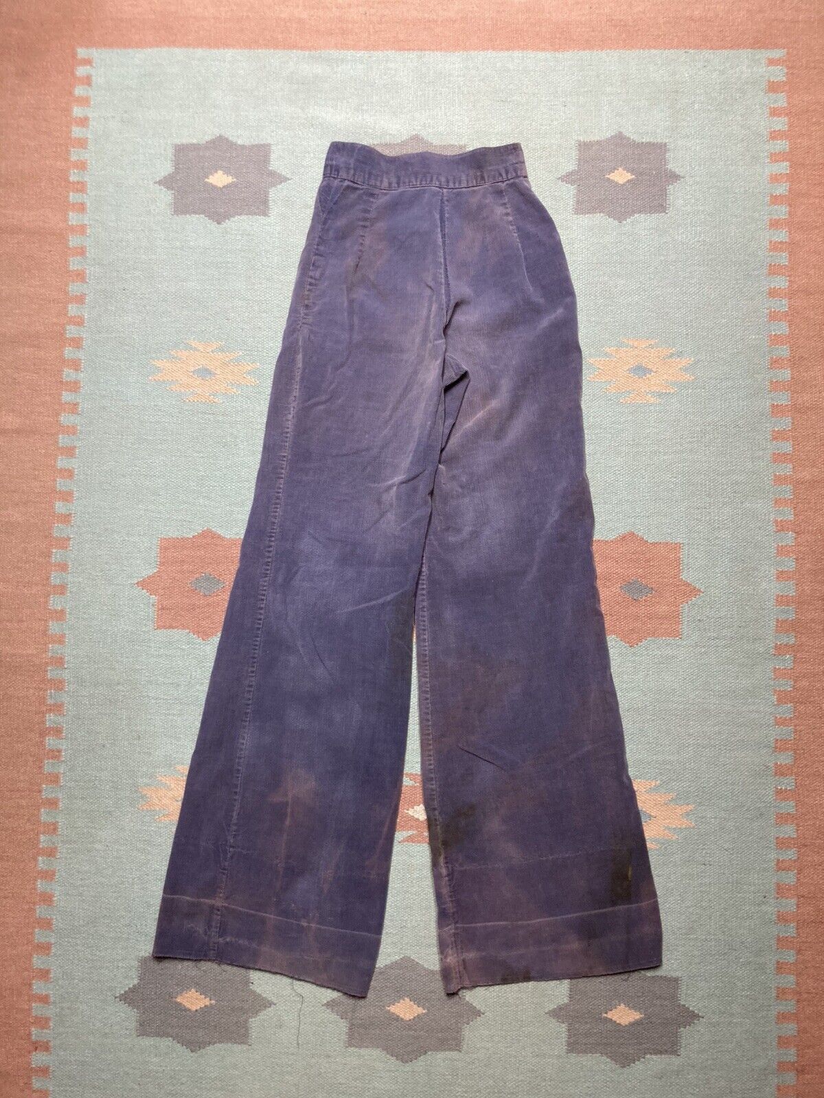 Vintage 70s corduroy bell bottoms elephant flare pants faded 22x33 Size 22" - 8 Thumbnail