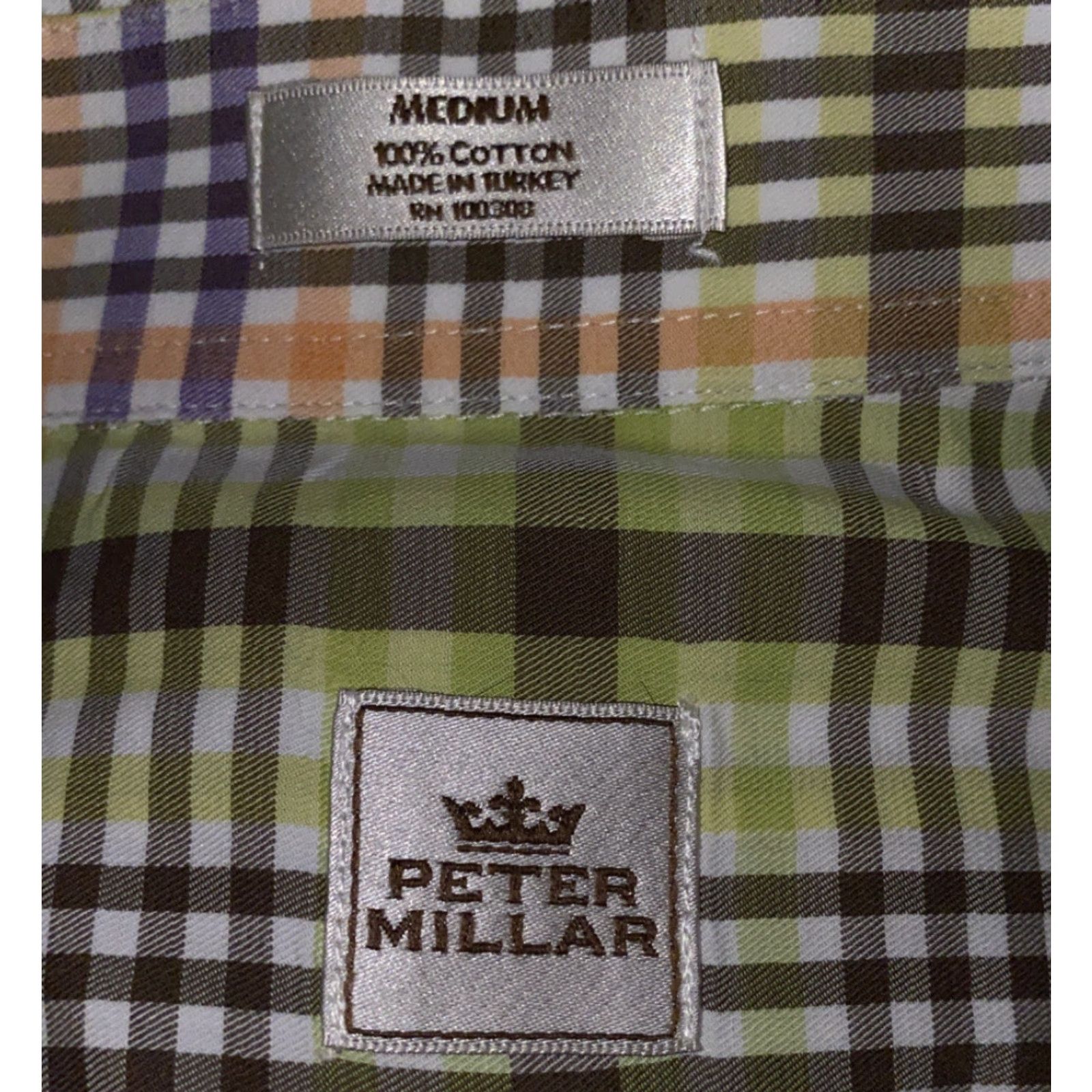 Peter Millar Peter Millar Mens Checkered Long Sleeve Button-Up Shirt M Multicolor Casual Shirt Size US M / EU 48-50 / 2 - 6 Thumbnail