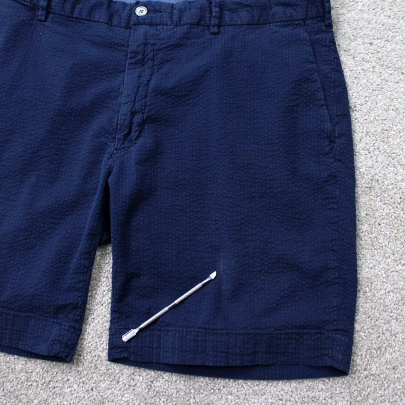 Polo Ralph Lauren Polo Ralph Lauren Chino Shorts Mens 35 Blue Seersucker Stretch Straight Fit Size US S / EU 44-46 / 1 - 4 Thumbnail