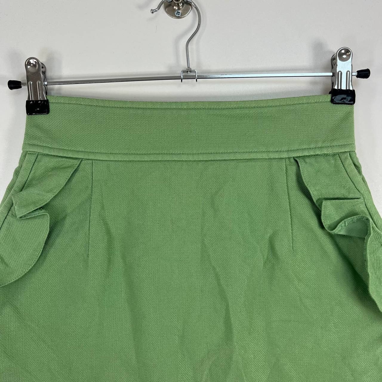 Sandro Sandro Green Mini Skirt High Waist Ruffle Detail Womens Sz S Size S / US 4 / IT 40 - 2 Thumbnail