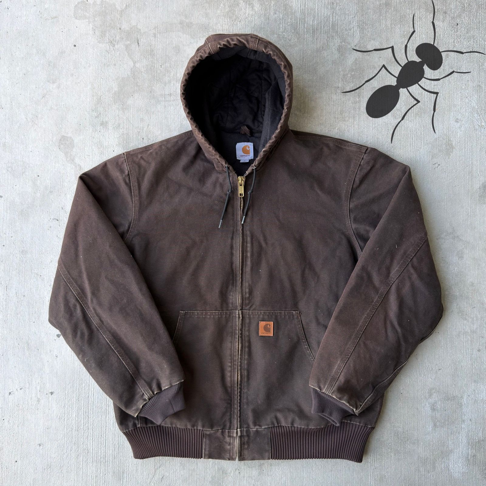 Carhartt × Vintage Carhartt DKB brown hooded work wear jacket Size US L / EU 52-54 / 3 - 1 Thumbnail