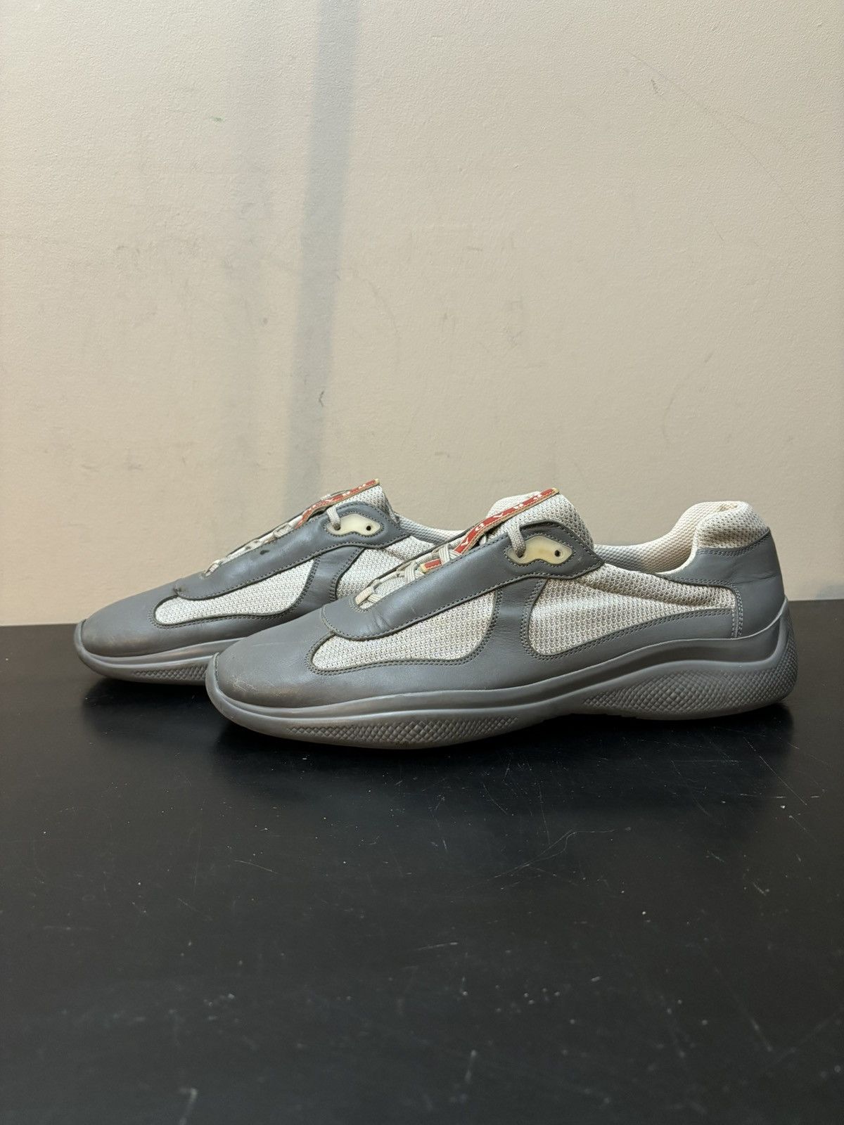 Prada Prada America’s Cup Retro Leather Sneakers Grey Size US 8.5 / EU 41-42 - 1 Thumbnail