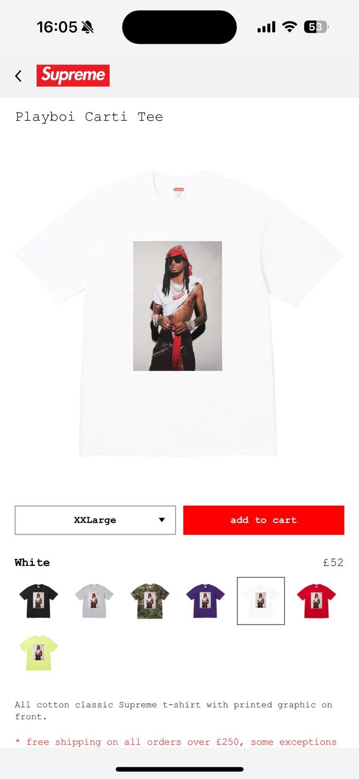 Supreme Supreme x Playboi Carti Tee Size US XL / EU 56 / 4 - 1 Preview