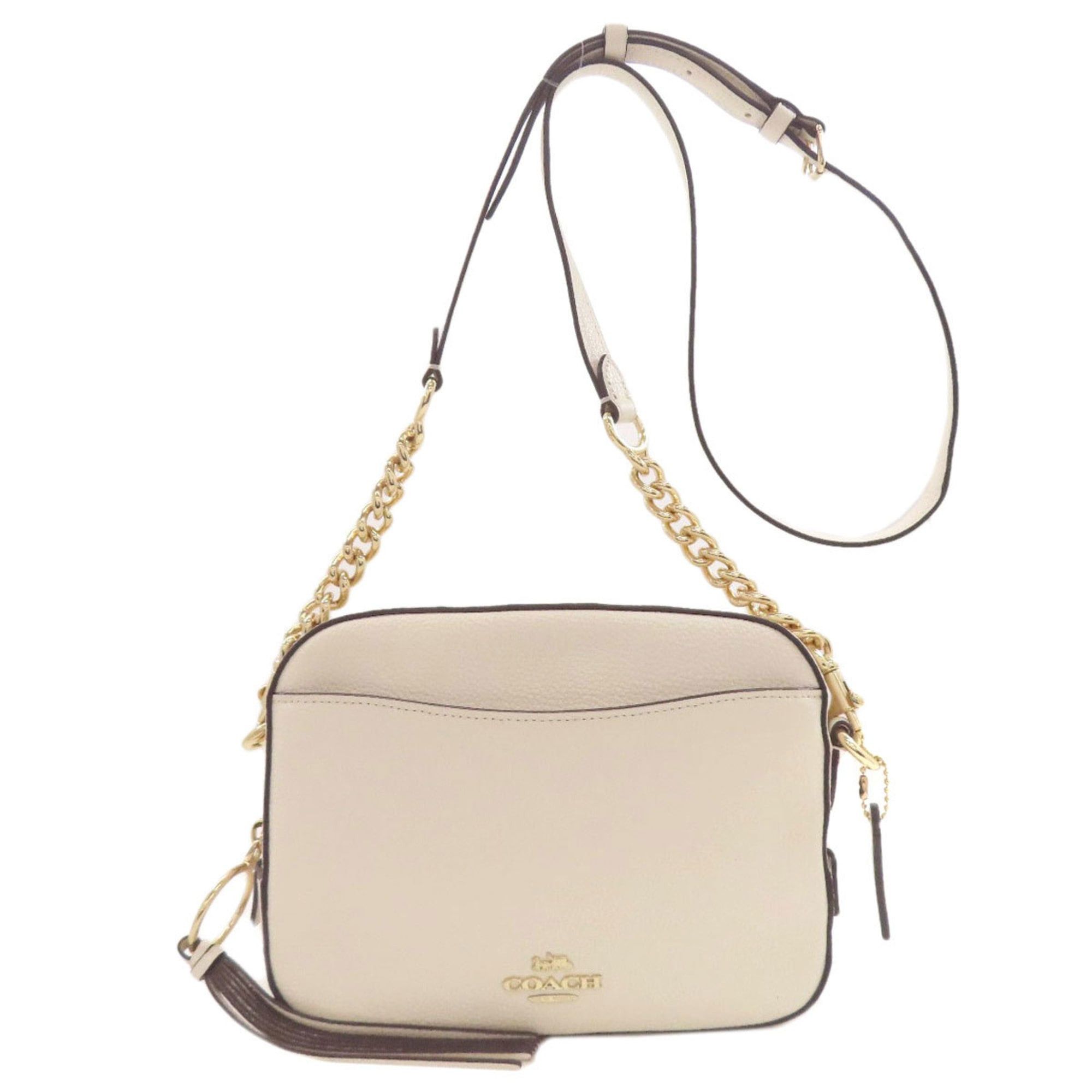 Coach 29411 Long Shoulder Camera Bag, Leather Bag For Women in White