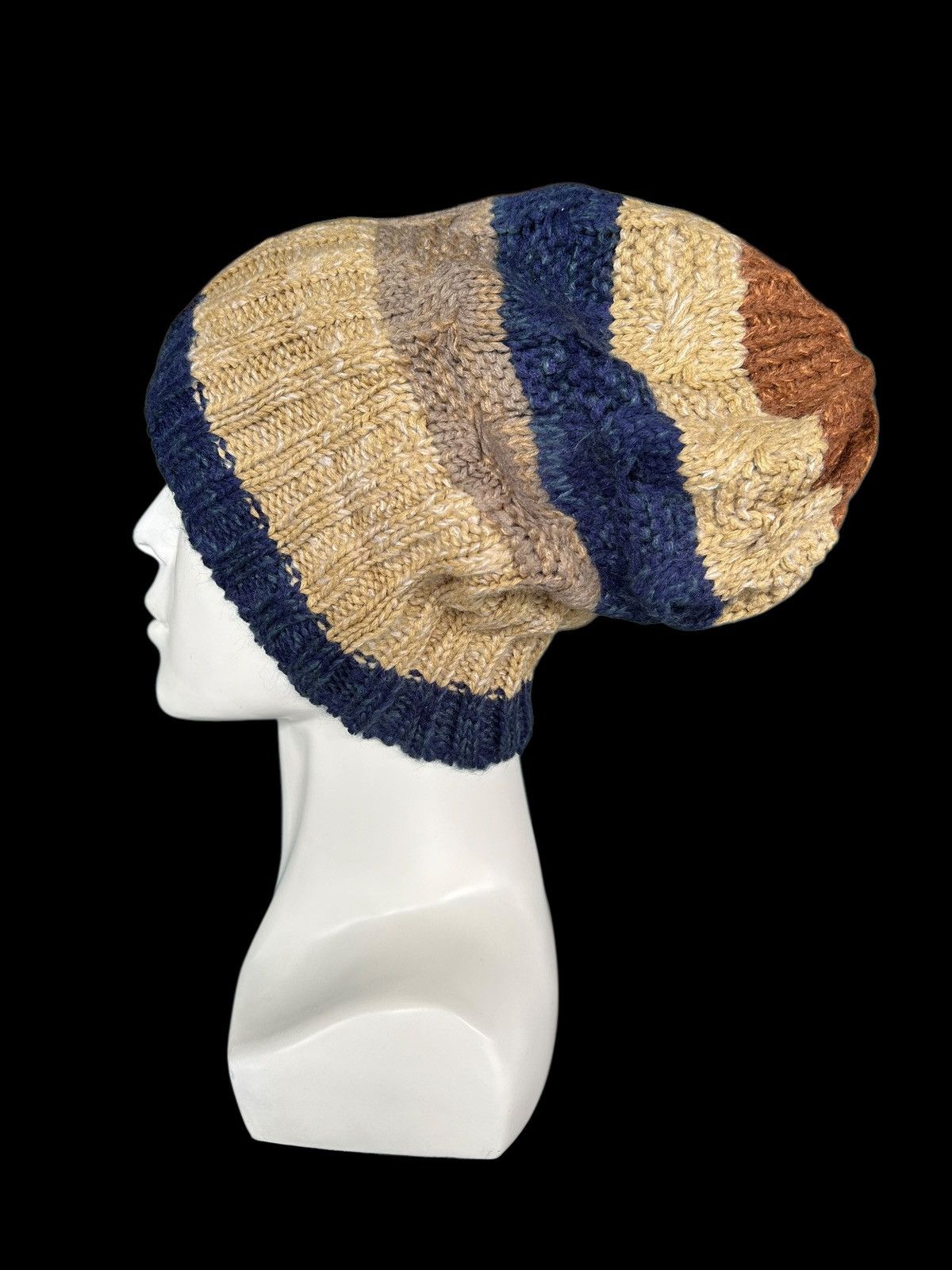 Japanese Brand × Kapital × Vintage Crochet Knitted Handmade big Beanie Hats Rare ☠️☠️ Size ONE SIZE - 3 Thumbnail