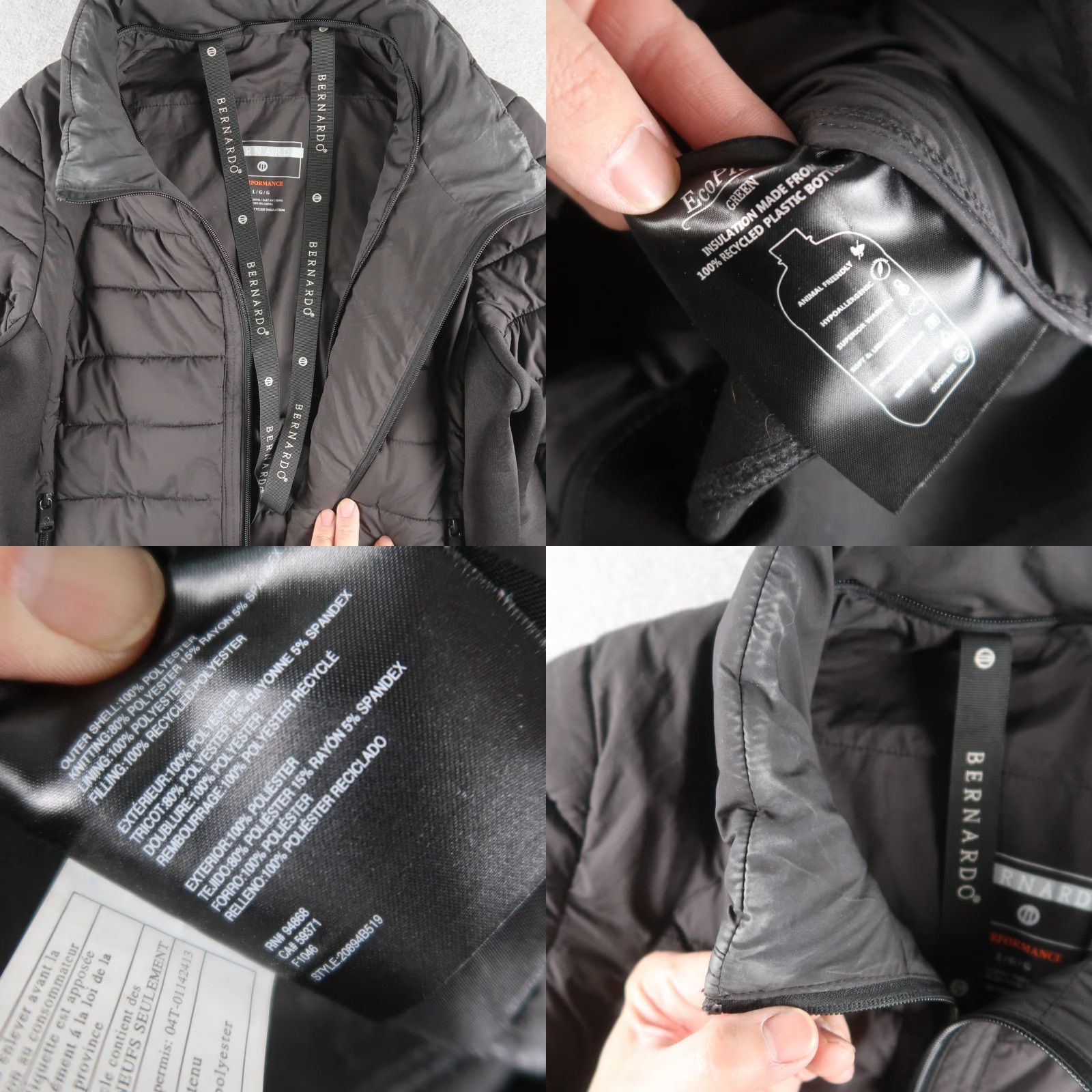 Vintage Bernardo Black Women Puffer Jacket Size L Large Size L / US 10 / IT 46 - 8 Thumbnail