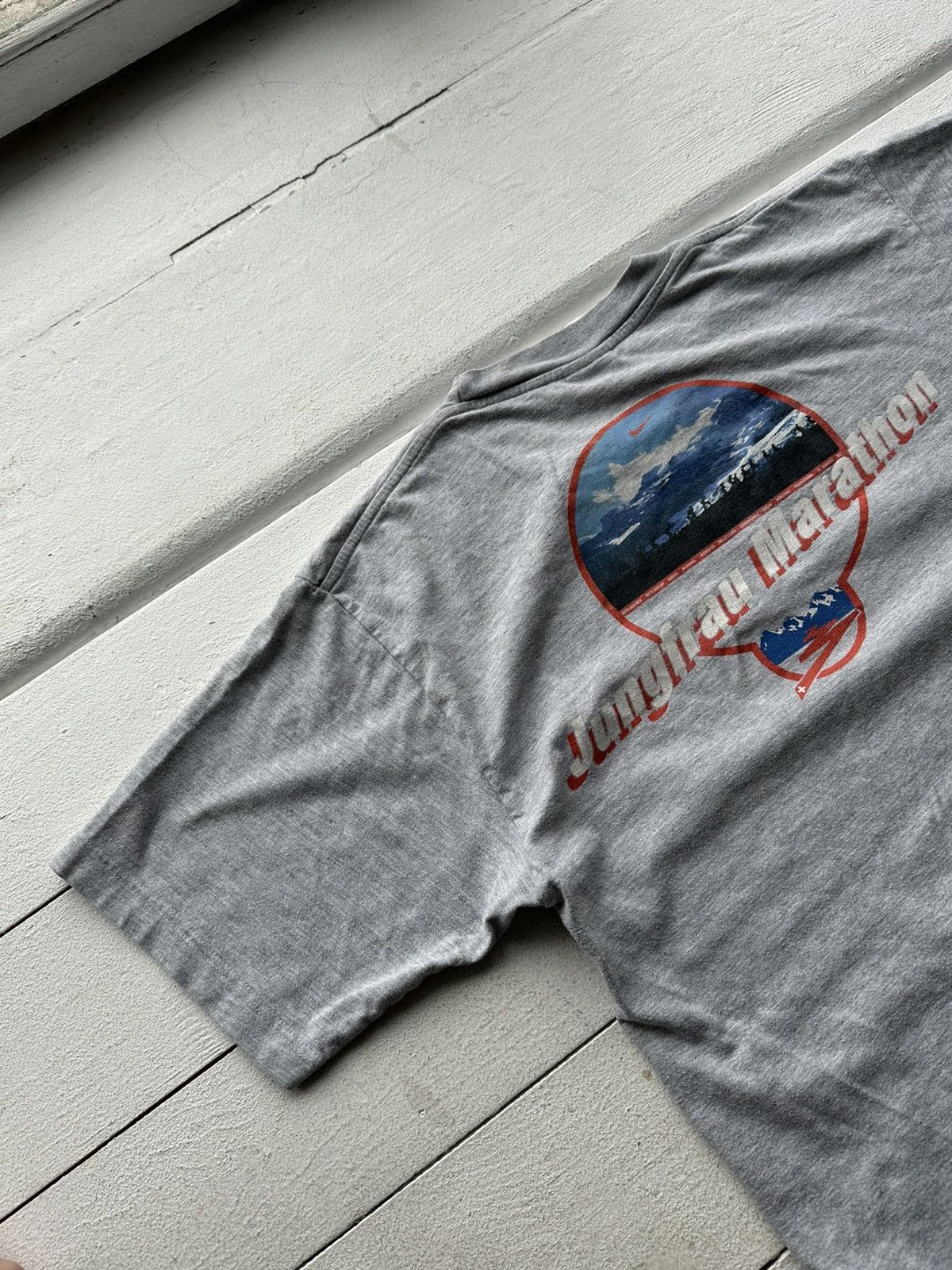 Nike × Vintage 🚨Vintage 90's Nike Jungfrau Marathon Boxie T-shirt M Size US M / EU 48-50 / 2 - 2 Thumbnail