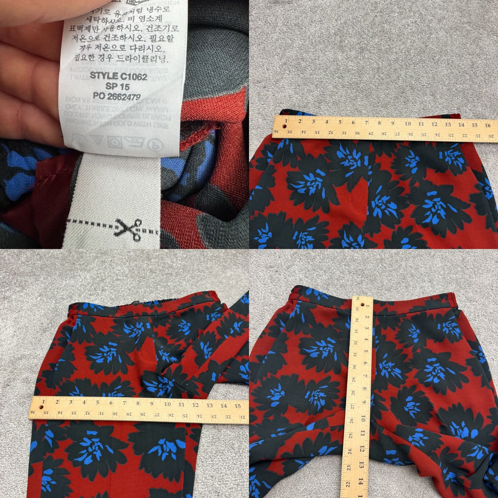 J.Crew J.Crew Pants Womens 8 Firework Floral Tapered Pull On Boho Casual Red Blue Black Size 30" / US 8 / IT 44 - 8 Thumbnail