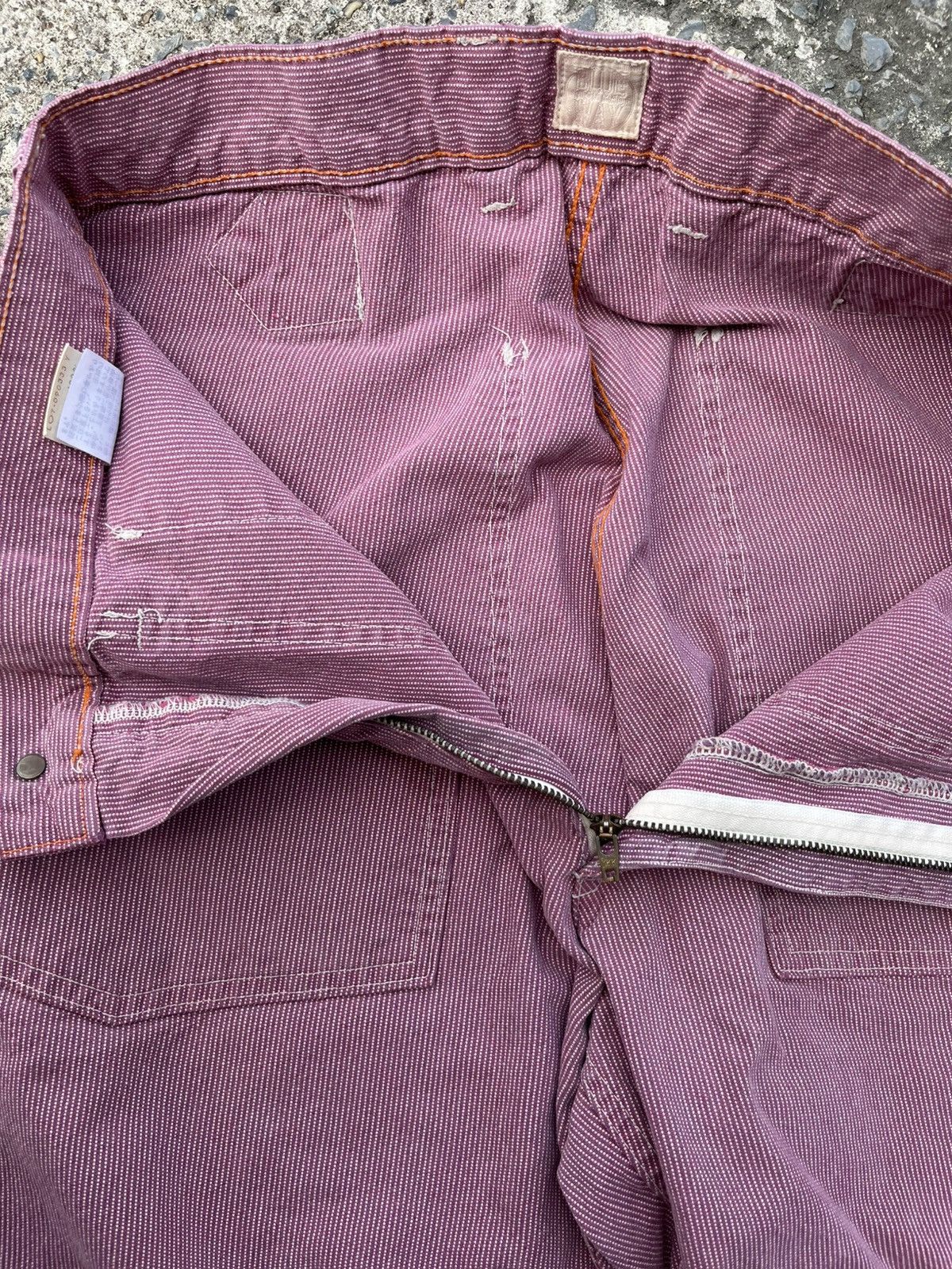 Japanese Brand 💥BLUE WAY TROUSERS VTG WORKWEAR HICKORY BELT CARPENTER PANT Size US 33 - 6 Thumbnail