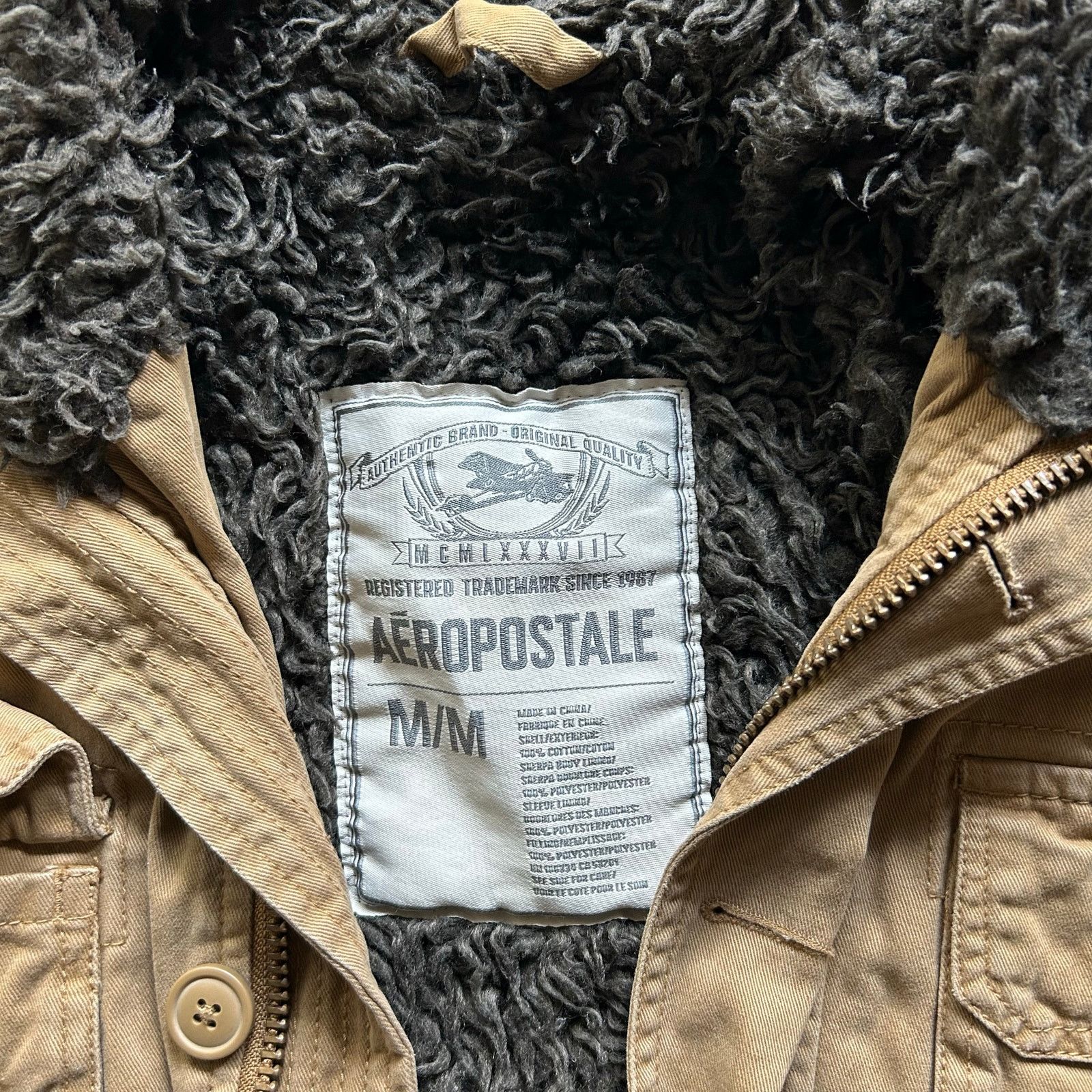 Aeropostale Vintage y2k Aeropostale Sherpa Lined Canvas Military Jacket Size US M / EU 48-50 / 2 - 1 Thumbnail