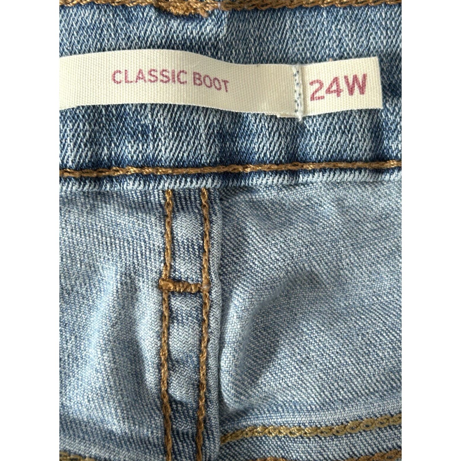 Levi's Levi's Women’s Classic Boot Jeans Blue Denim 24W Regular Zip Mid Bootcut Size 42" / US 20 - 6 Thumbnail