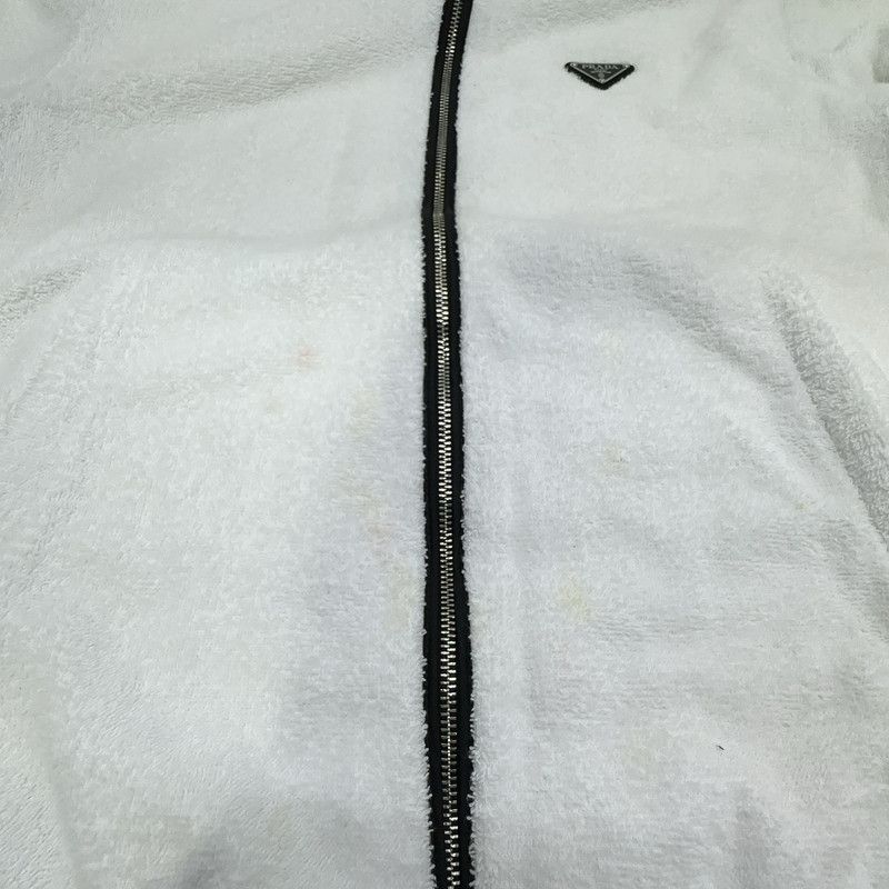 Prada Prada SS22 White Logo Zip Hoodie Jacket Size US XL / EU 56 / 4 - 1 Thumbnail