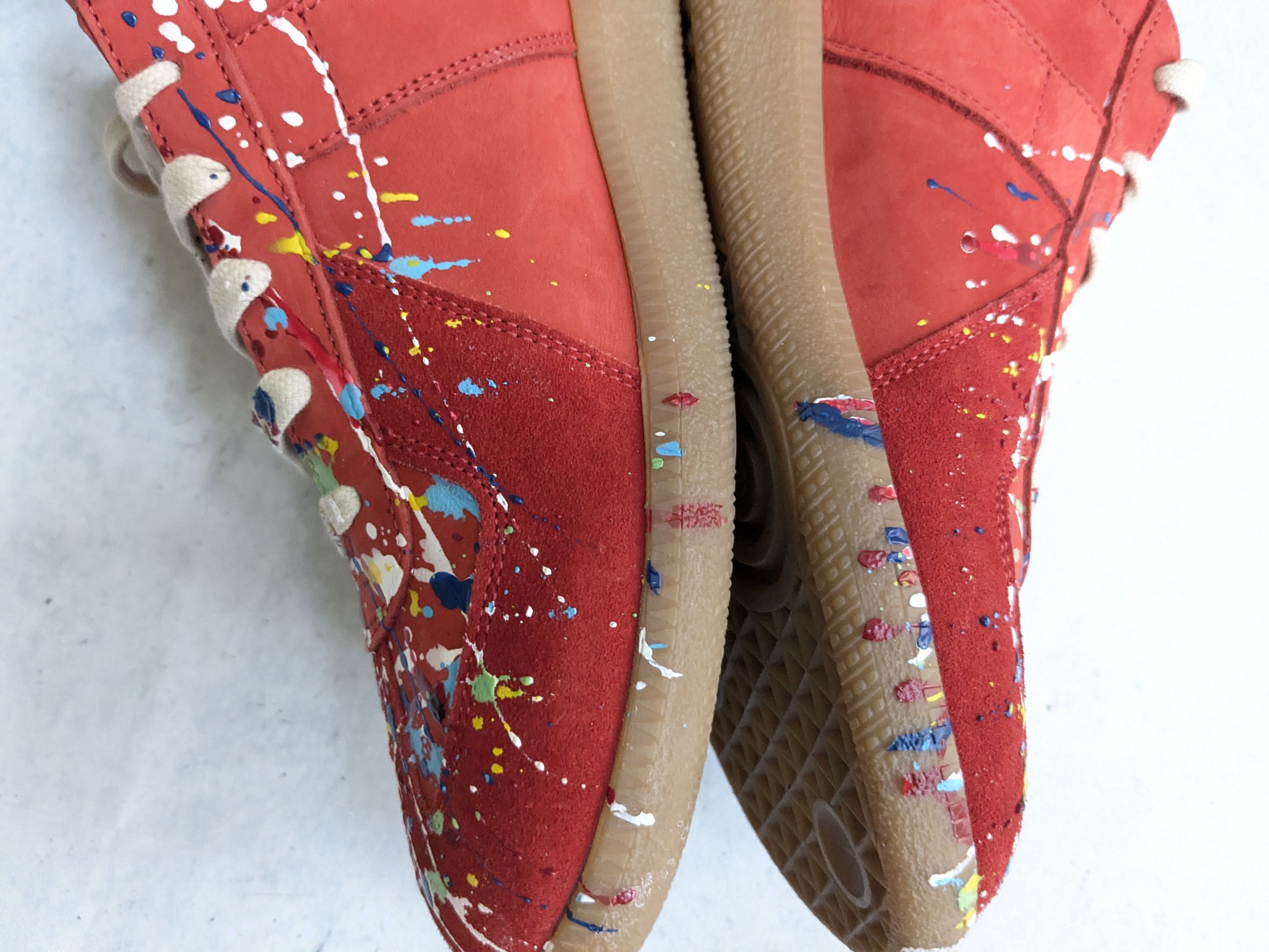 Maison Margiela Maison Margiela GAT Replica Red Paint Splatter 13 46 Low Top Size US 13 / EU 46 - 13 Thumbnail