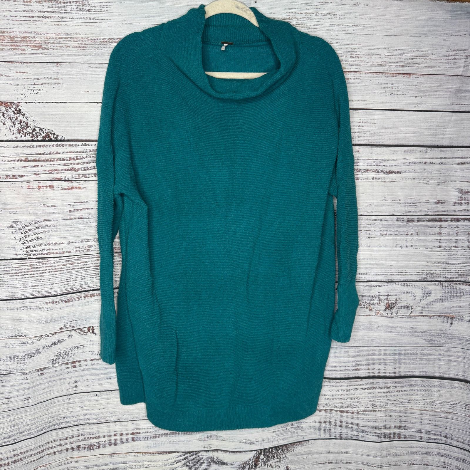 Free People Free People Ottoman Slouchy Tunic Sweater Electric Teal XS Size XS / US 0-2 / IT 36-38 - 4 Thumbnail