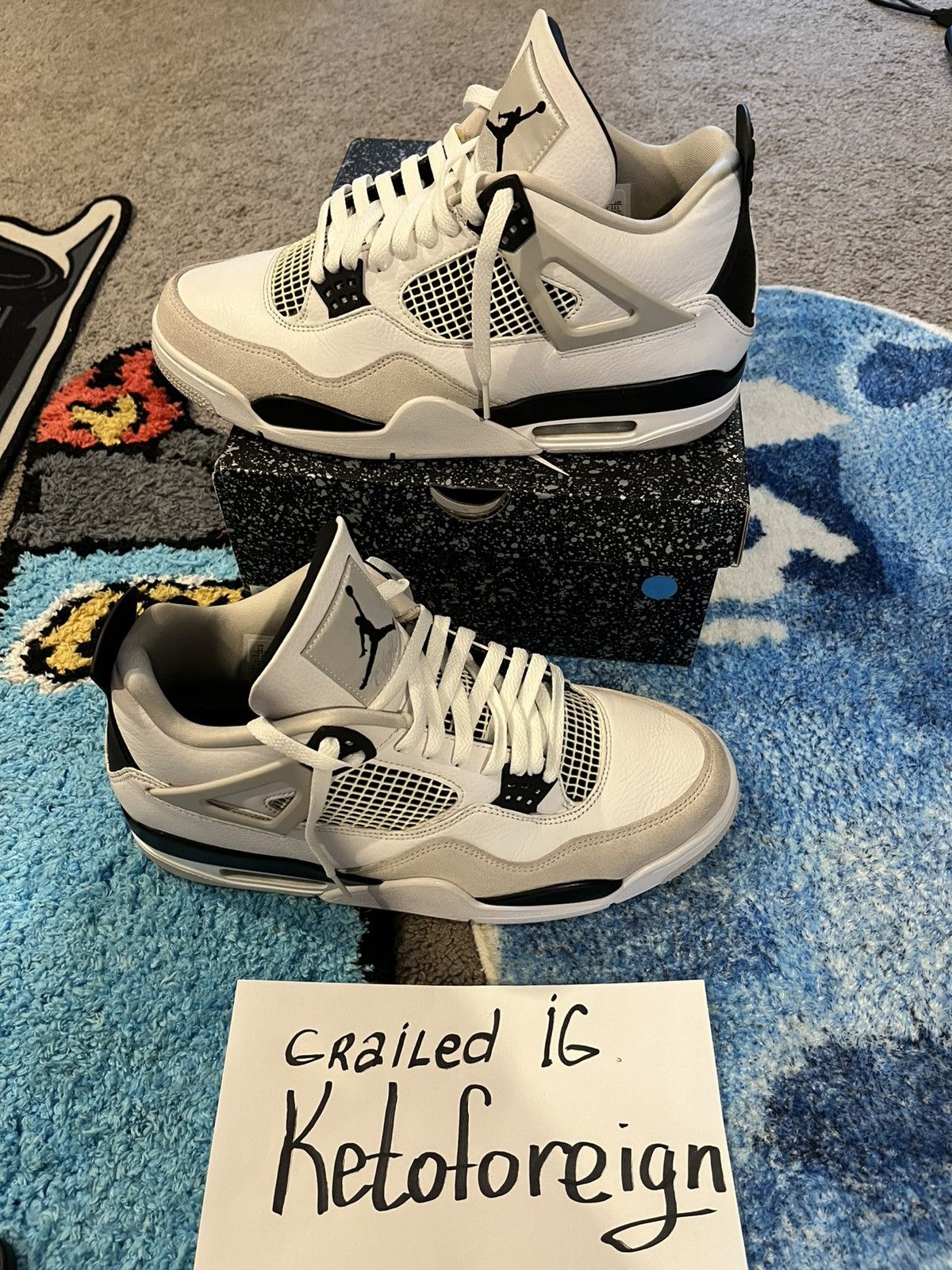 Jordan Brand × Nike Jordan 4 military Blacks flawless Size US 12 / EU 45 - 1 Thumbnail