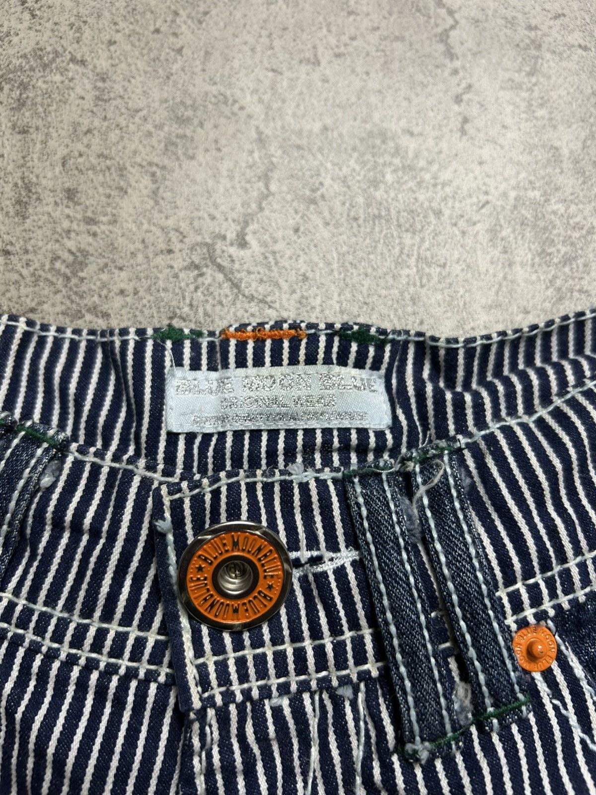 Hysteric Glamour 2000s Blue Moon Blue Hickory Big Logo Short Pants Size US 27 - 6 Thumbnail