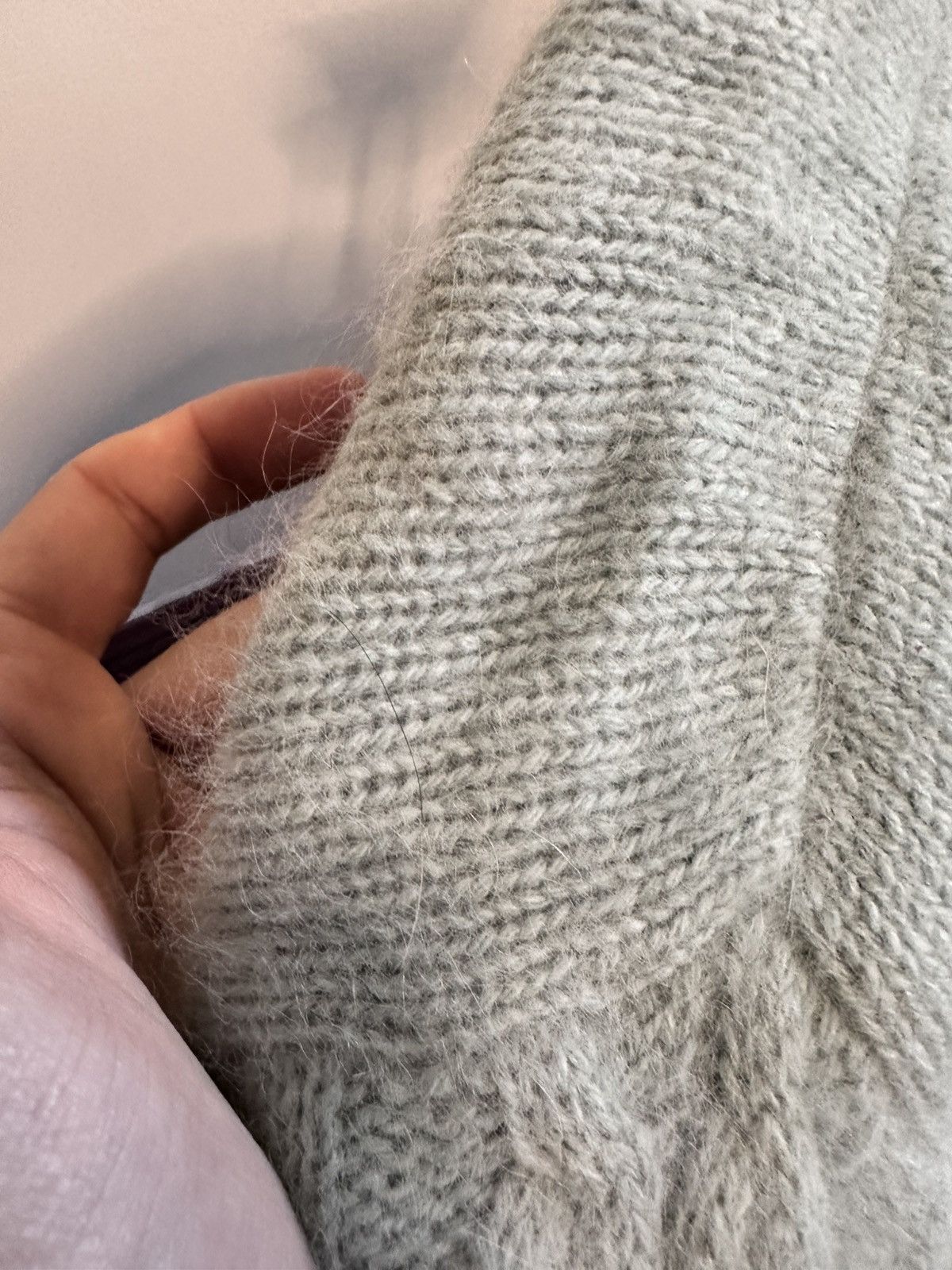 Other 3D knit ANGORA rabbit hair pearl leaf patch vintage sweater Size M / US 6-8 / IT 42-44 - 3 Thumbnail