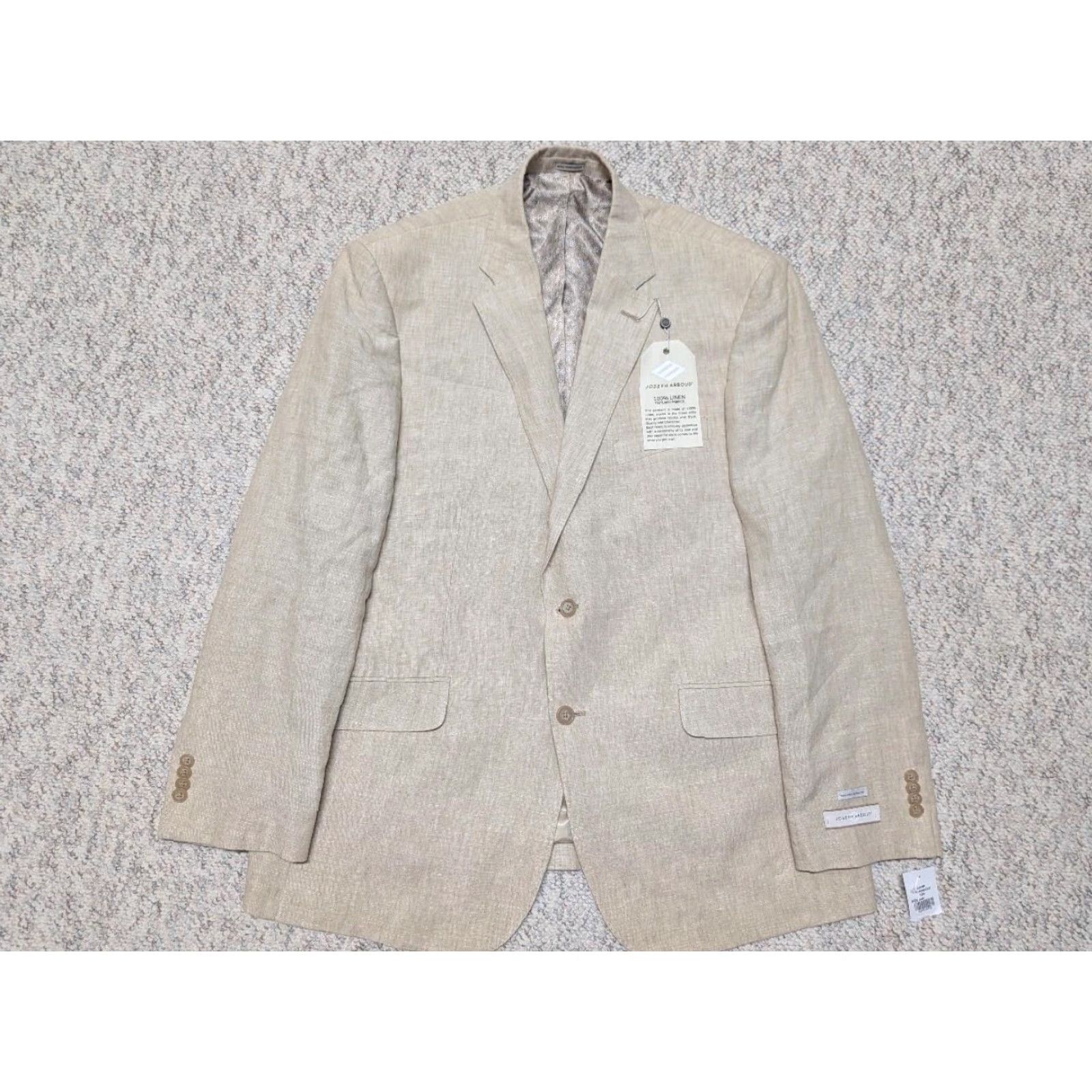 Joseph Abboud VINTAGE Joseph Abboud blazer LINEN sportscoat 44R tan brown NWT blazer Linen Slim fit Men Size 44R - 7 Thumbnail