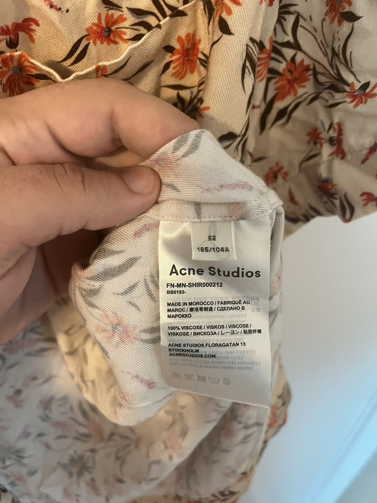 Acne Studios Acne Studios Button up Shirt Size XL A/W14 Flower-Print Size US XL / EU 56 / 4 - 4 Thumbnail