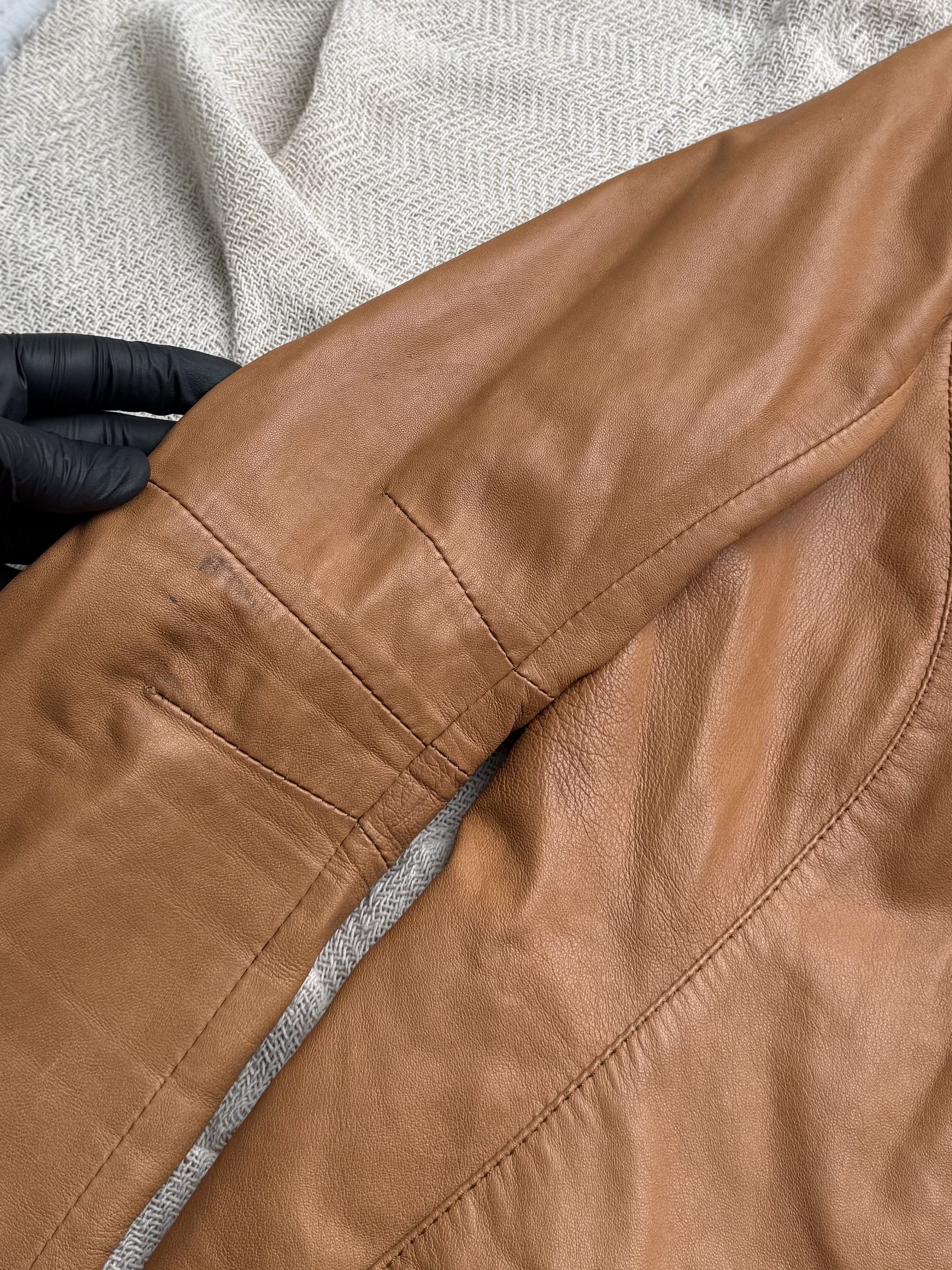 Vintage Vintage Leather Jacket Zip Button Moto Biker Coat Size M / US 6-8 / IT 42-44 - 3 Thumbnail