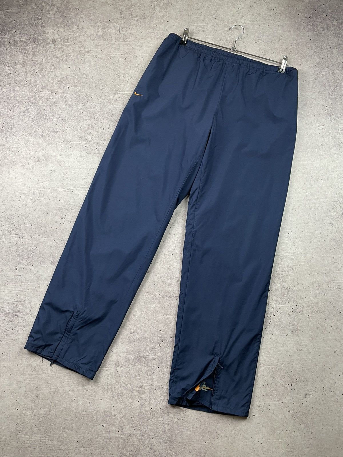 Nike × Vintage Vintage Nike Track Pants Navy Blue Nylon Joggers Y2k Size US 33 - 1 Thumbnail