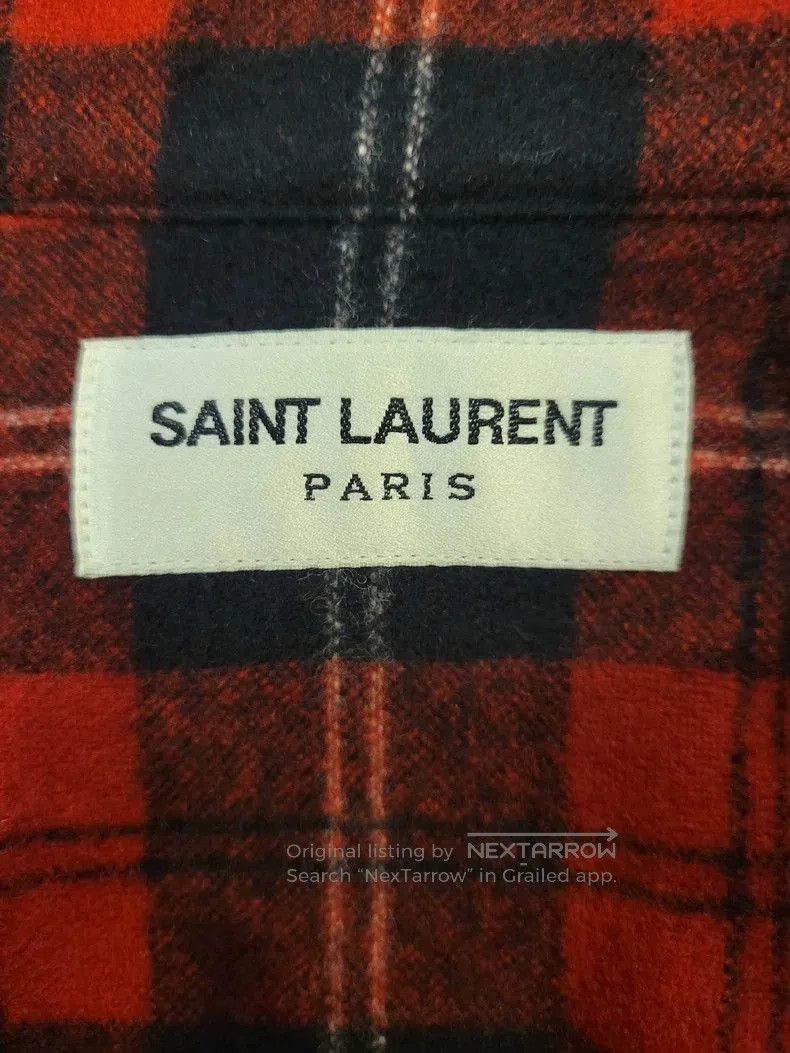 Saint Laurent Paris Saint Laurent Red Plaid Wool Shirt. Size US M / EU 48-50 / 2 - 4 Thumbnail