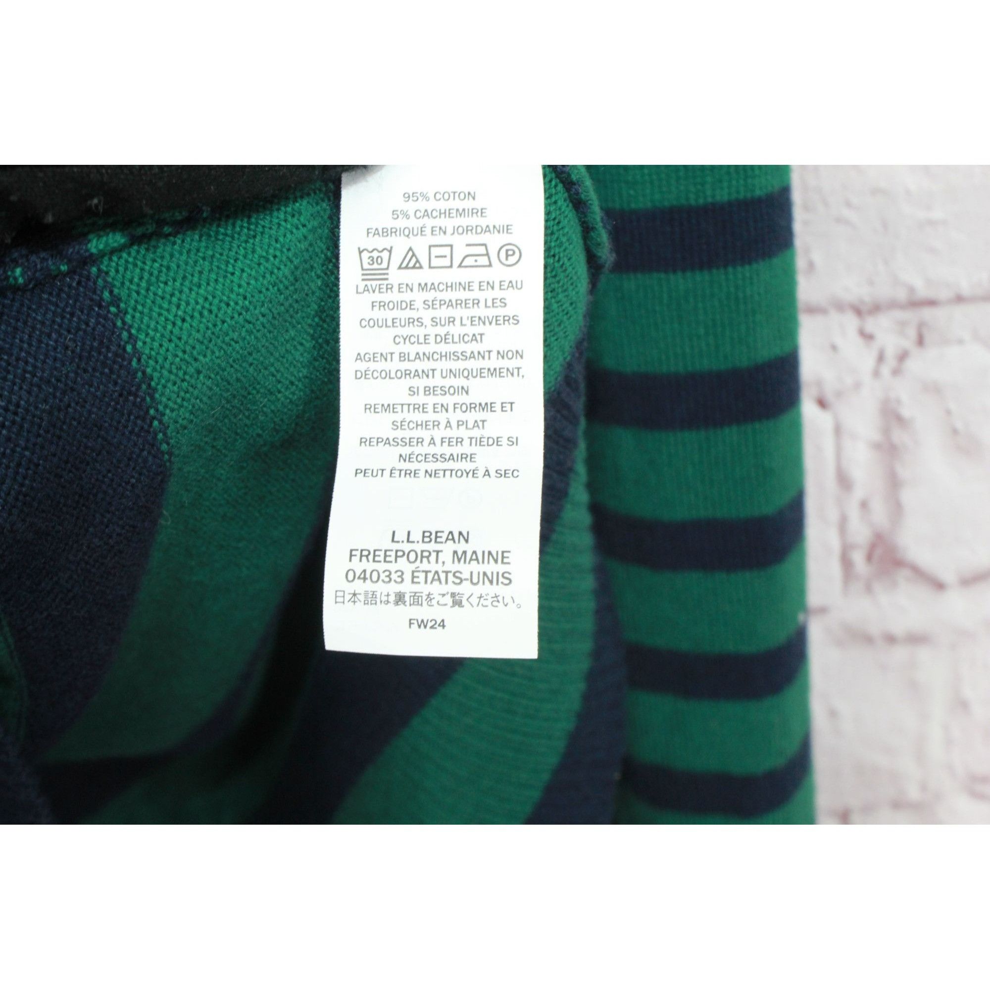 L.L. Bean LL Bean Women's Cotton Cashmere Sweater Turtleneck Stripe Size S / US 4 / IT 40 - 10 Thumbnail
