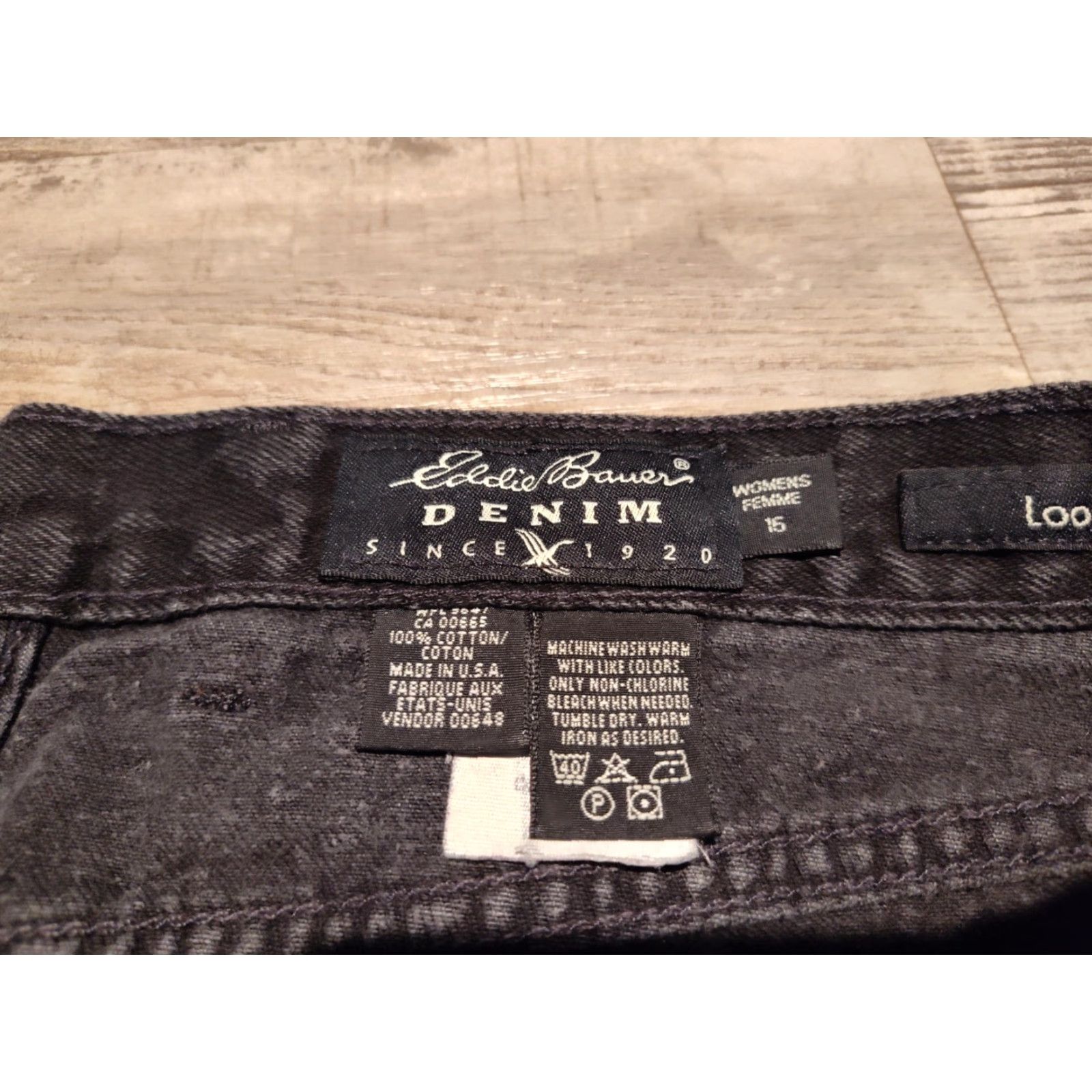Eddie Bauer VINTAGE Eddie Bauer Womens Jeans 16 High Waisted Tapered Fit Dark Wash 90s Retro Made in USA Size 38" / US 16 / IT 52 - 7 Thumbnail