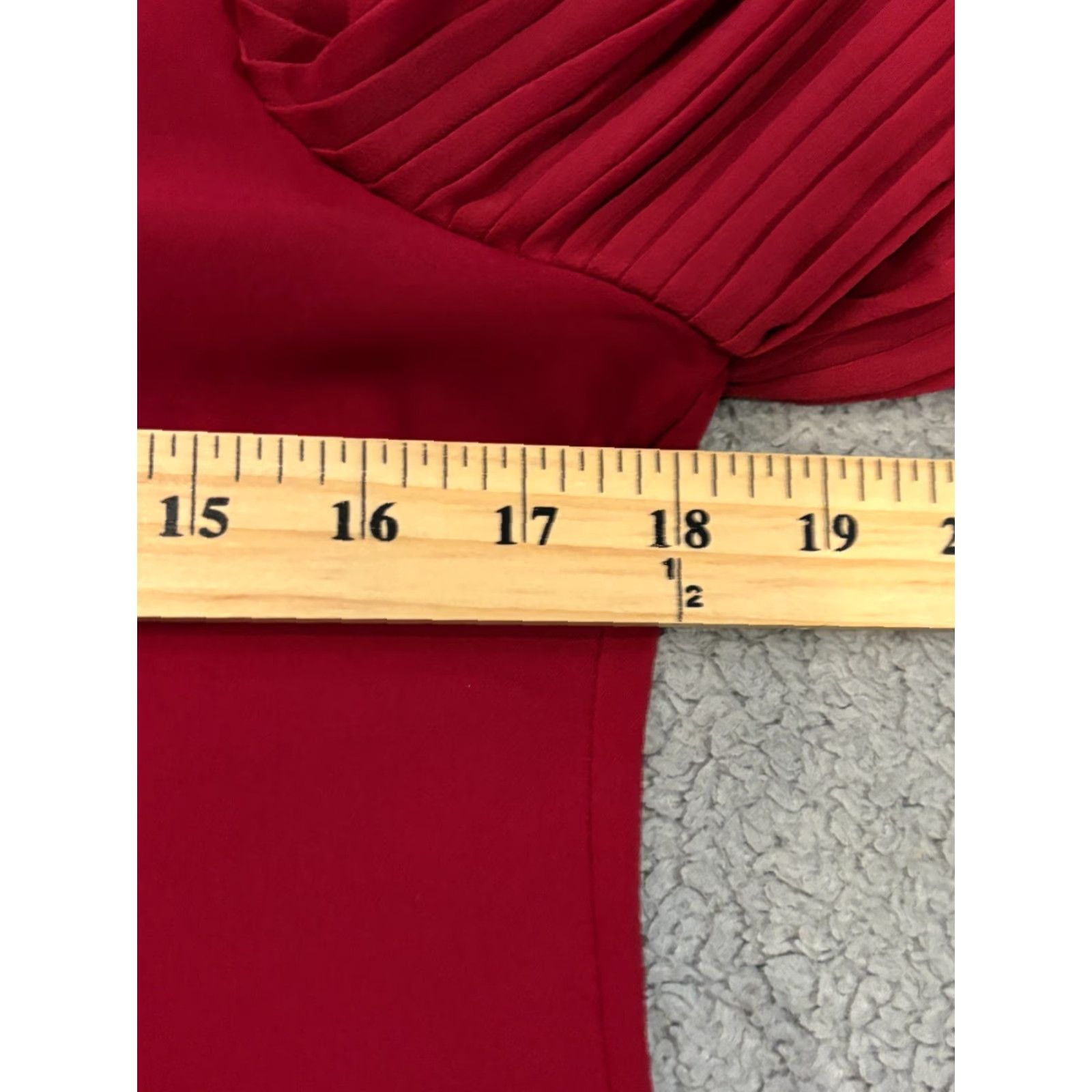 White House Black Market White House Black Market Blouse Womens 2 Maroon Sheer Puff Sleeve Tie Neck Size XS / US 0-2 / IT 36-38 - 3 Thumbnail